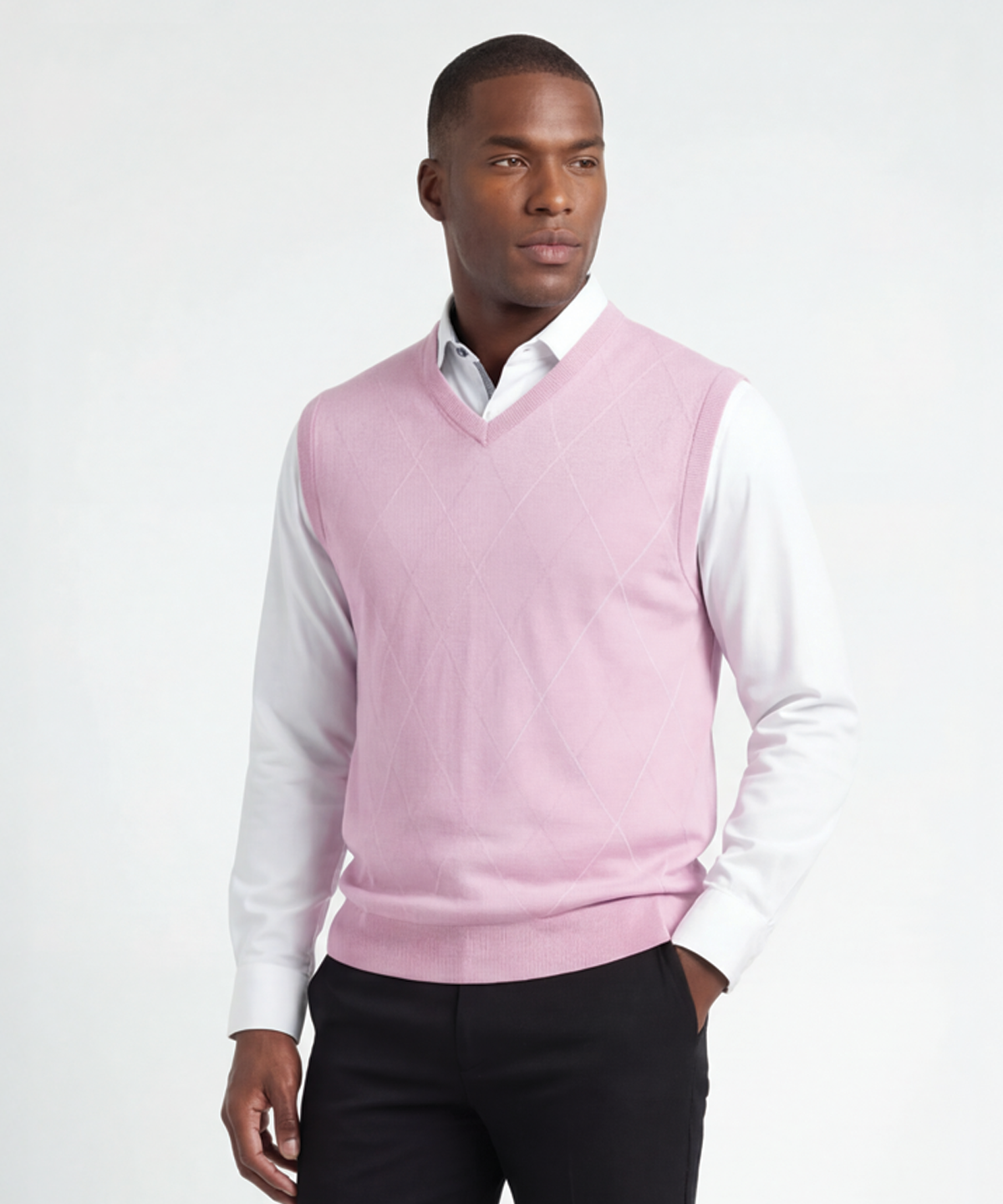 Signature Merino Argyle V-Neck Vest - Bobby Jones Signature Merino Argyle V-Neck Vest - Bobby Jones