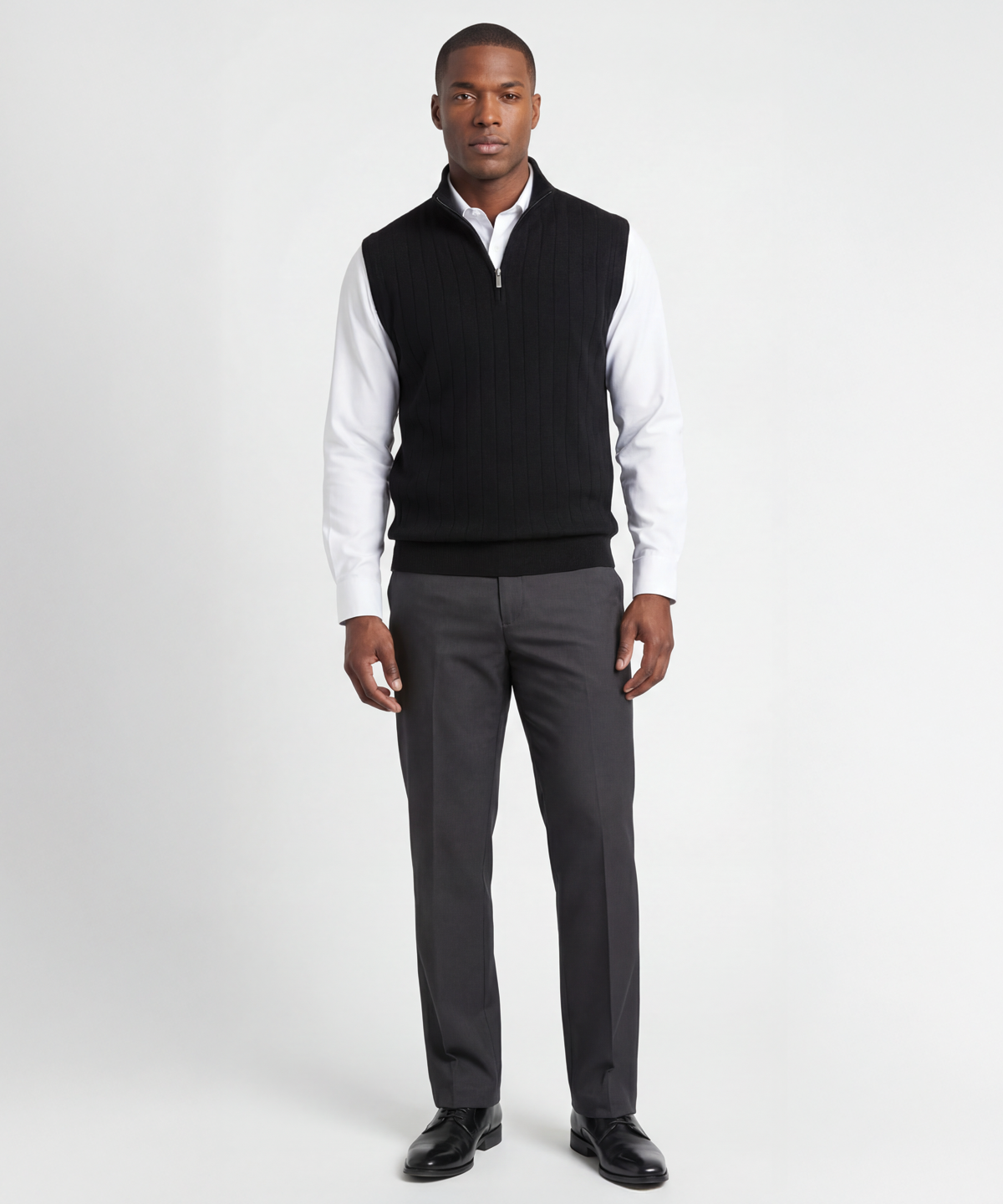 Signature Merino Quarter-Zip Mock Neck Vest