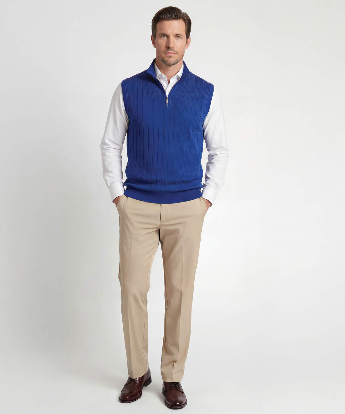 Signature Merino Quarter-Zip Mock Neck Vest