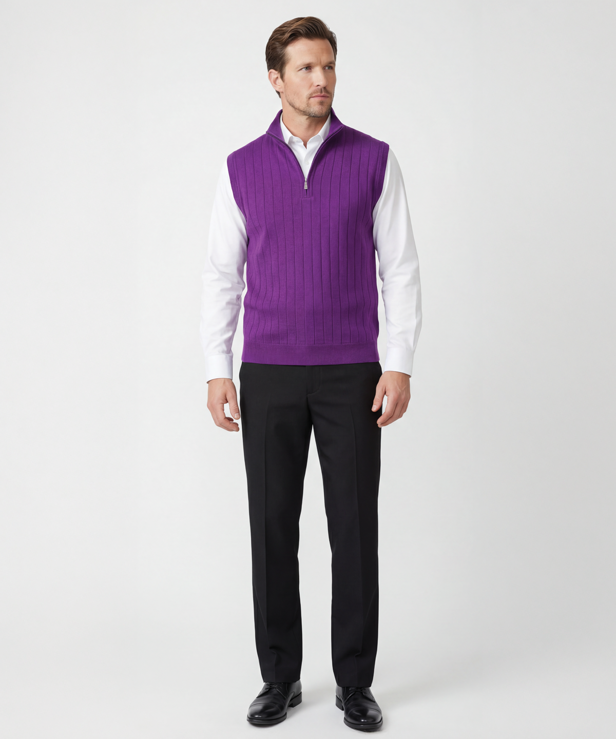 Signature Merino Quarter-Zip Mock Neck Vest