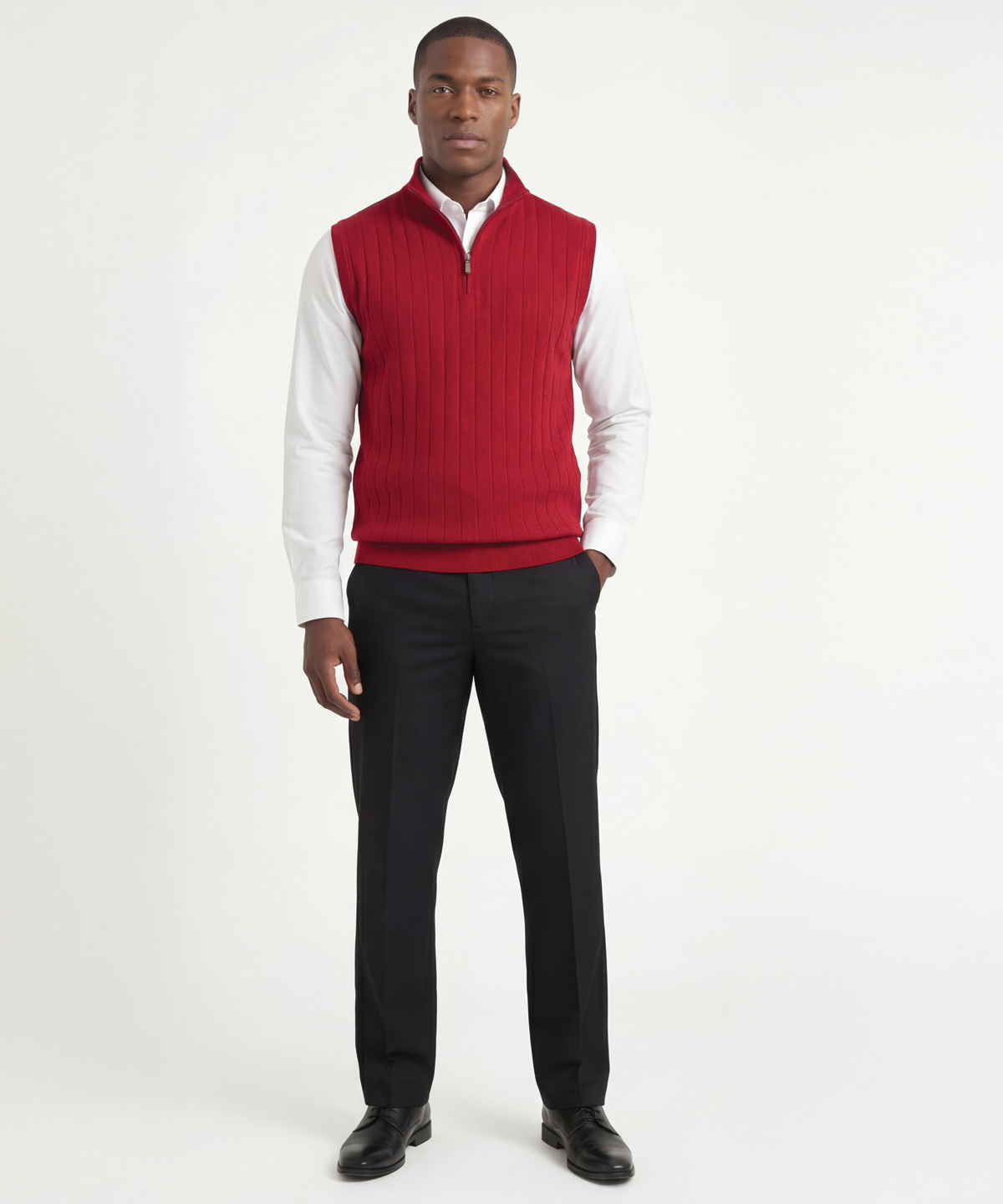 Signature Merino Quarter-Zip Mock Neck Vest