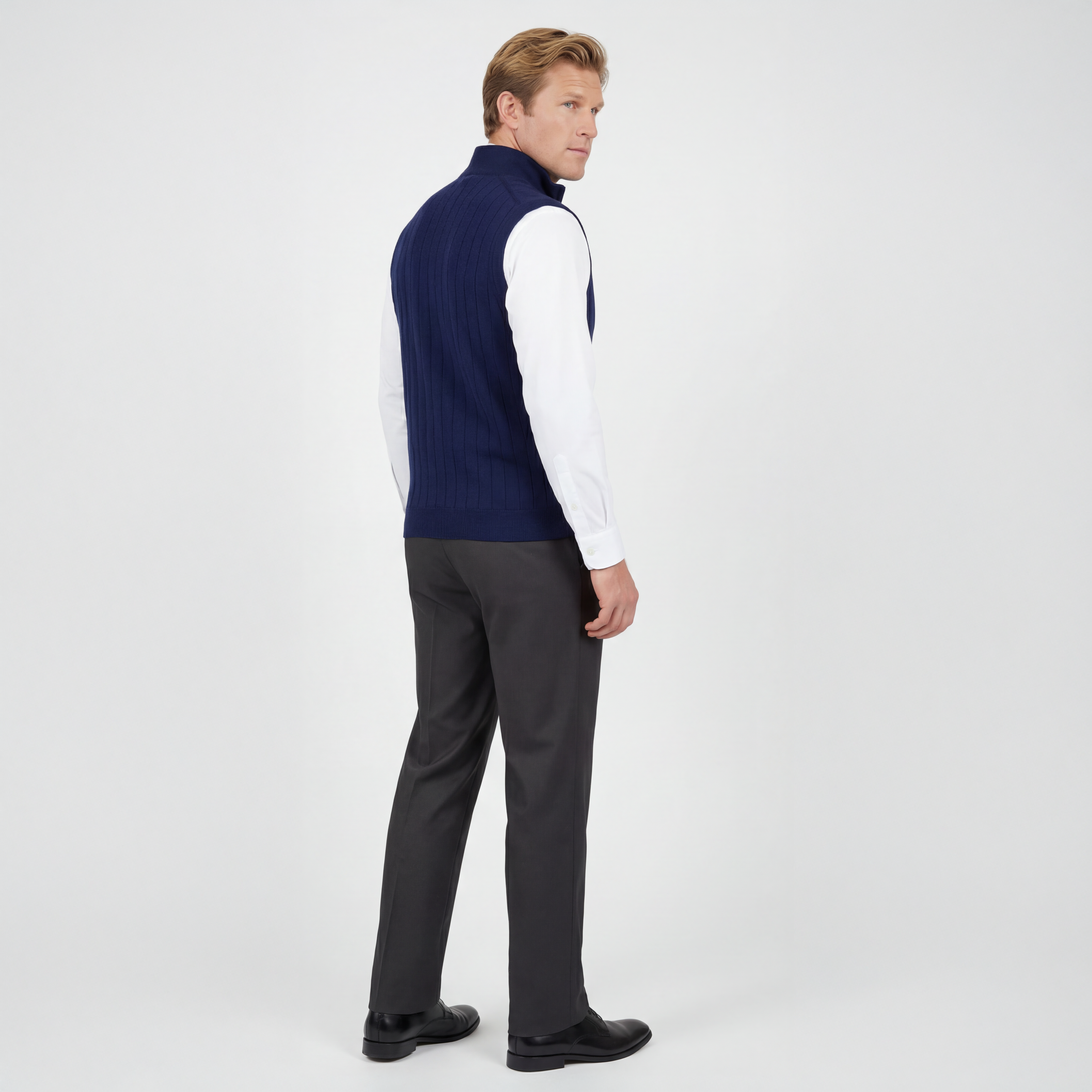 Signature Merino Quarter-Zip Mock Neck Vest