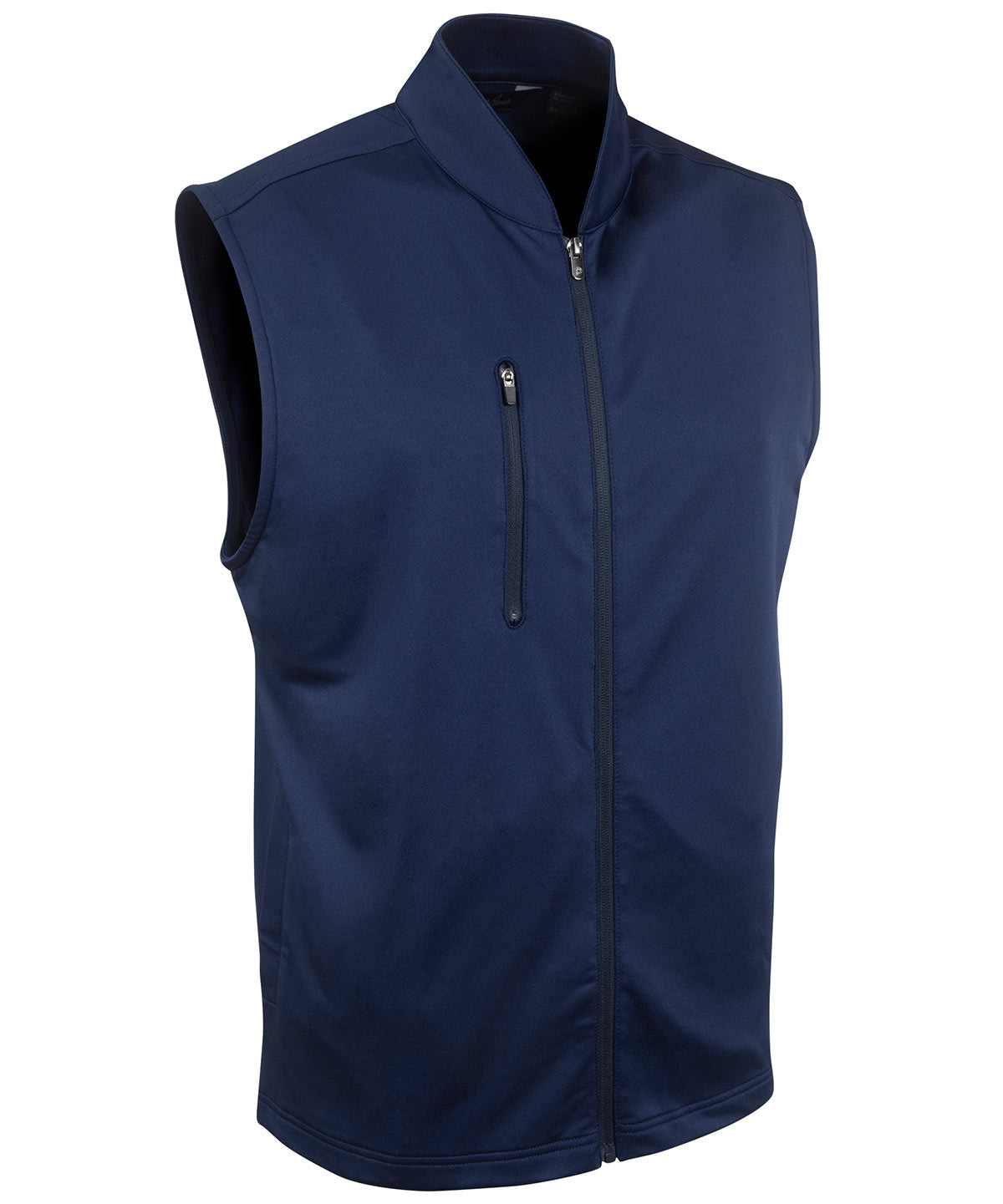 Men’s Bobby Jones performance golf vest in navy with full-zip front