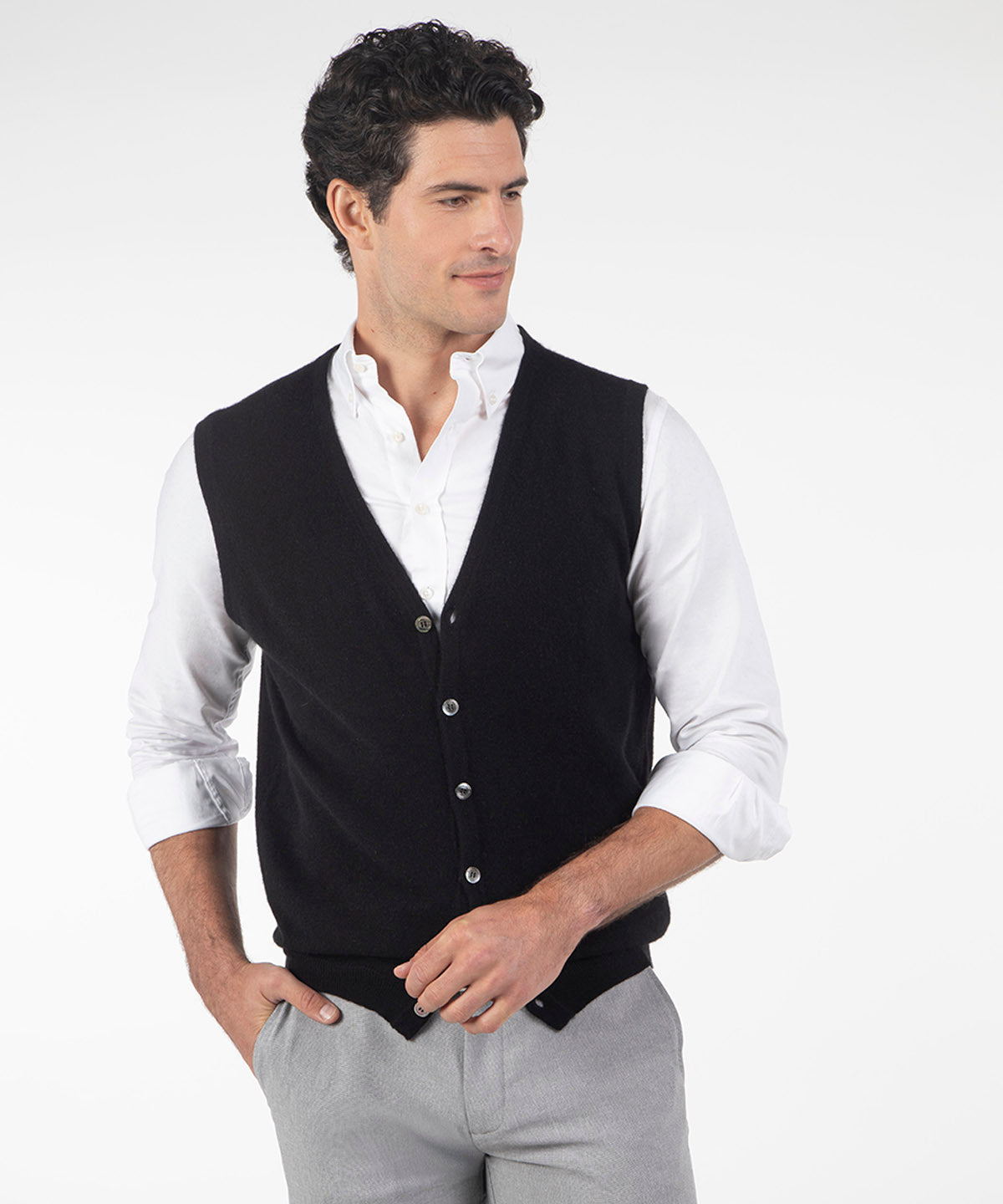 Heritage Italian Cashmere Sweater Button Vest