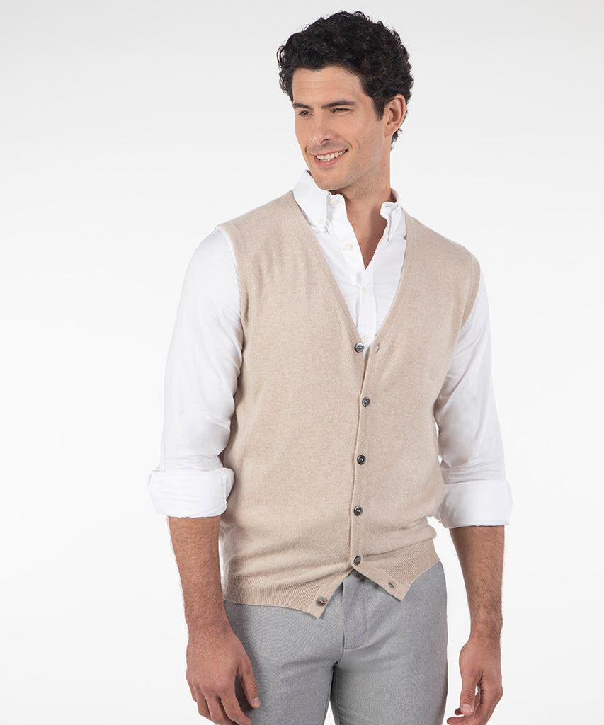 Heritage 100% Italian Cashmere Sweater Button Vest - Bobby Jones