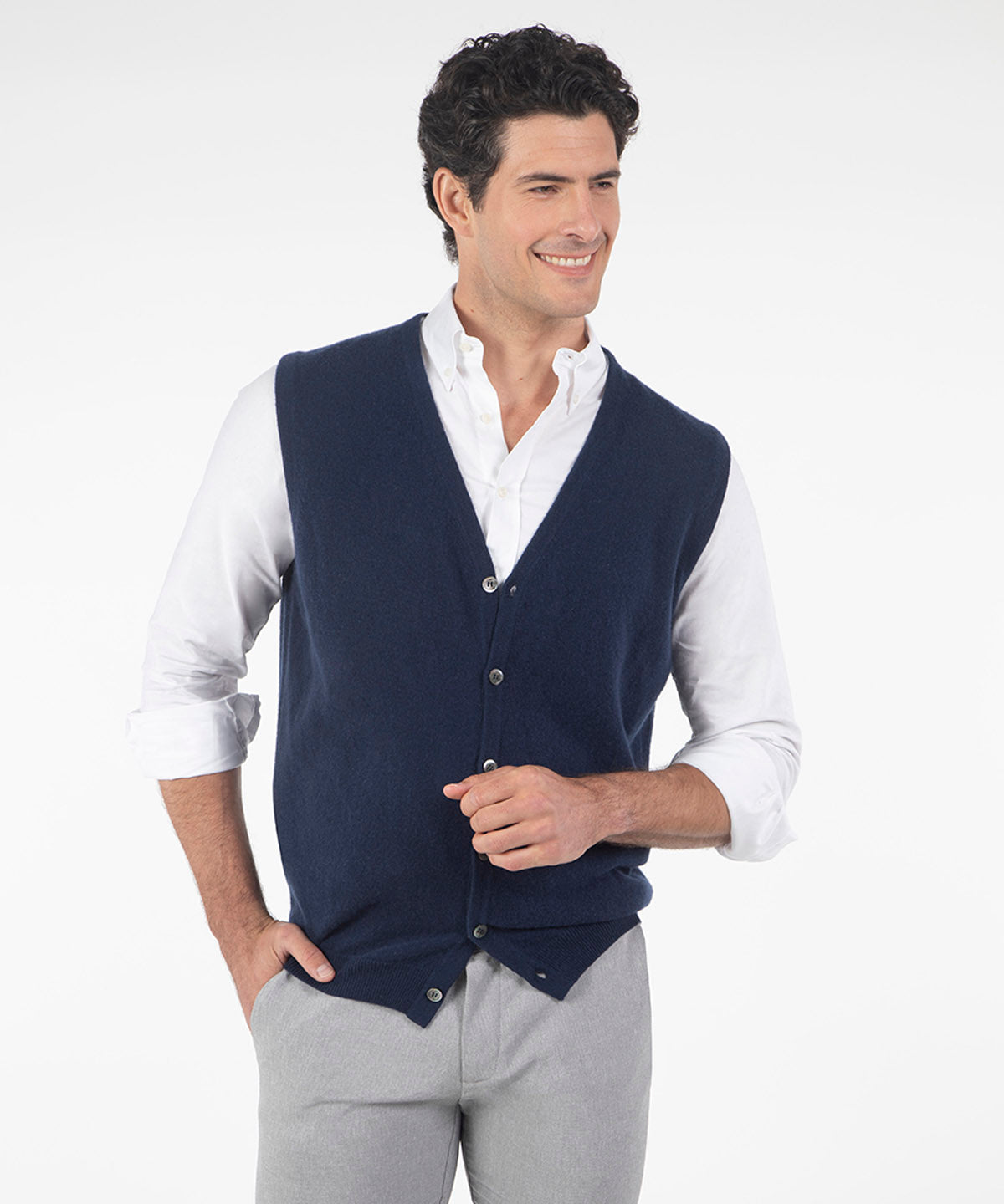 Heritage Italian Cashmere Sweater Button Vest