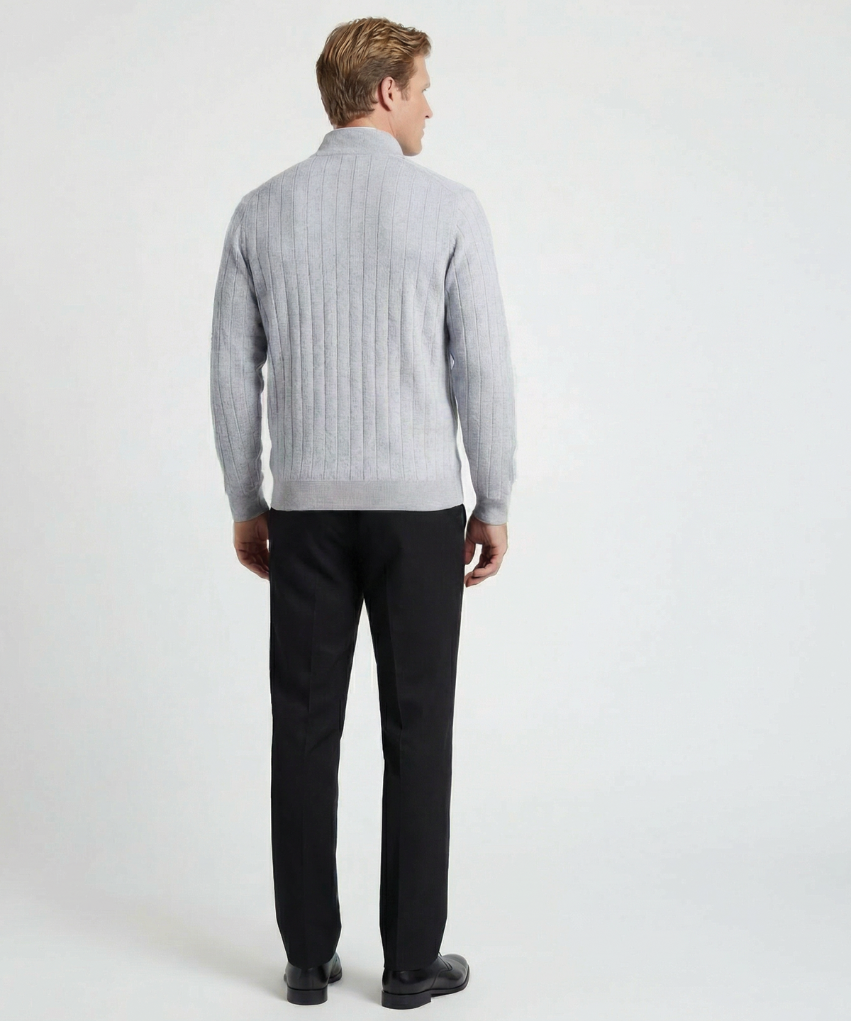 Signature Merino Lined Quarter-Zip Mock Neck Wind Sweater