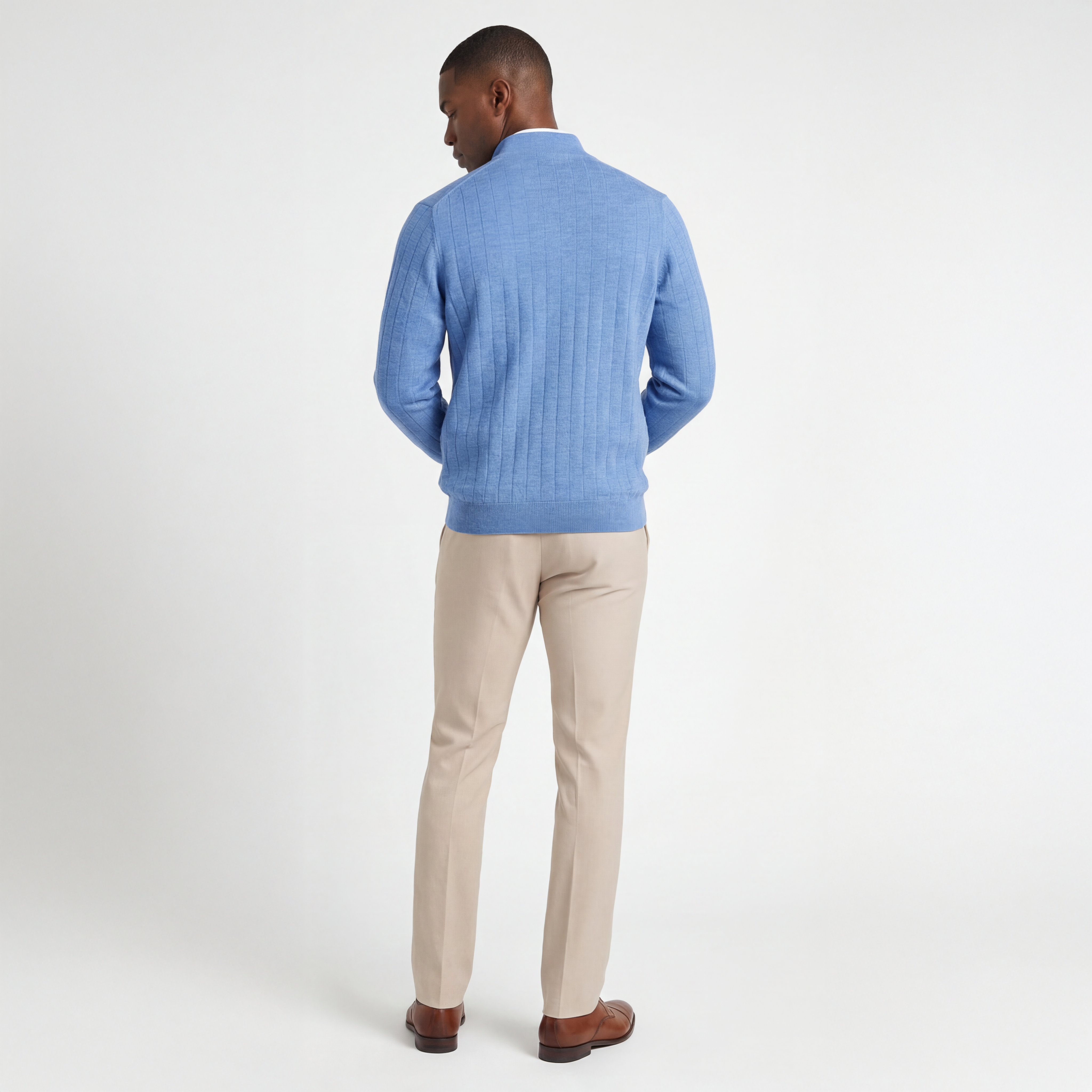 Signature Merino Lined Quarter-Zip Mock Neck Wind Sweater