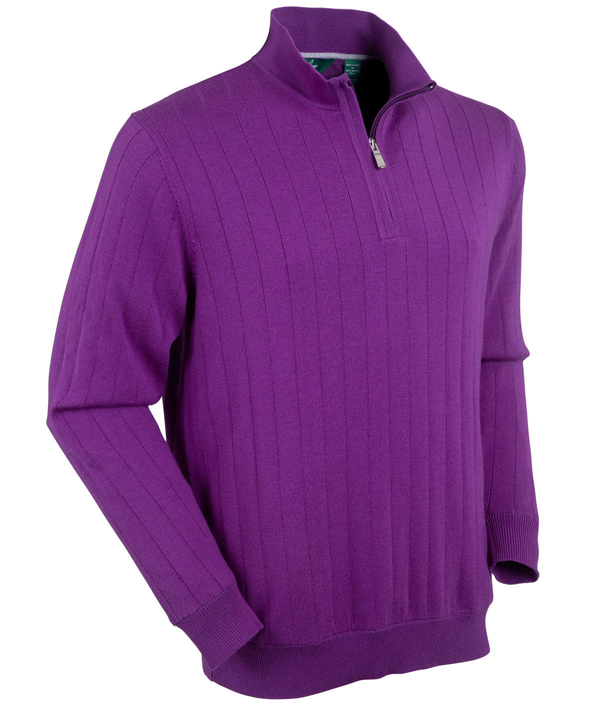 Signature Merino Lined Quarter-Zip Mock Neck Wind Sweater - Bobby Jones