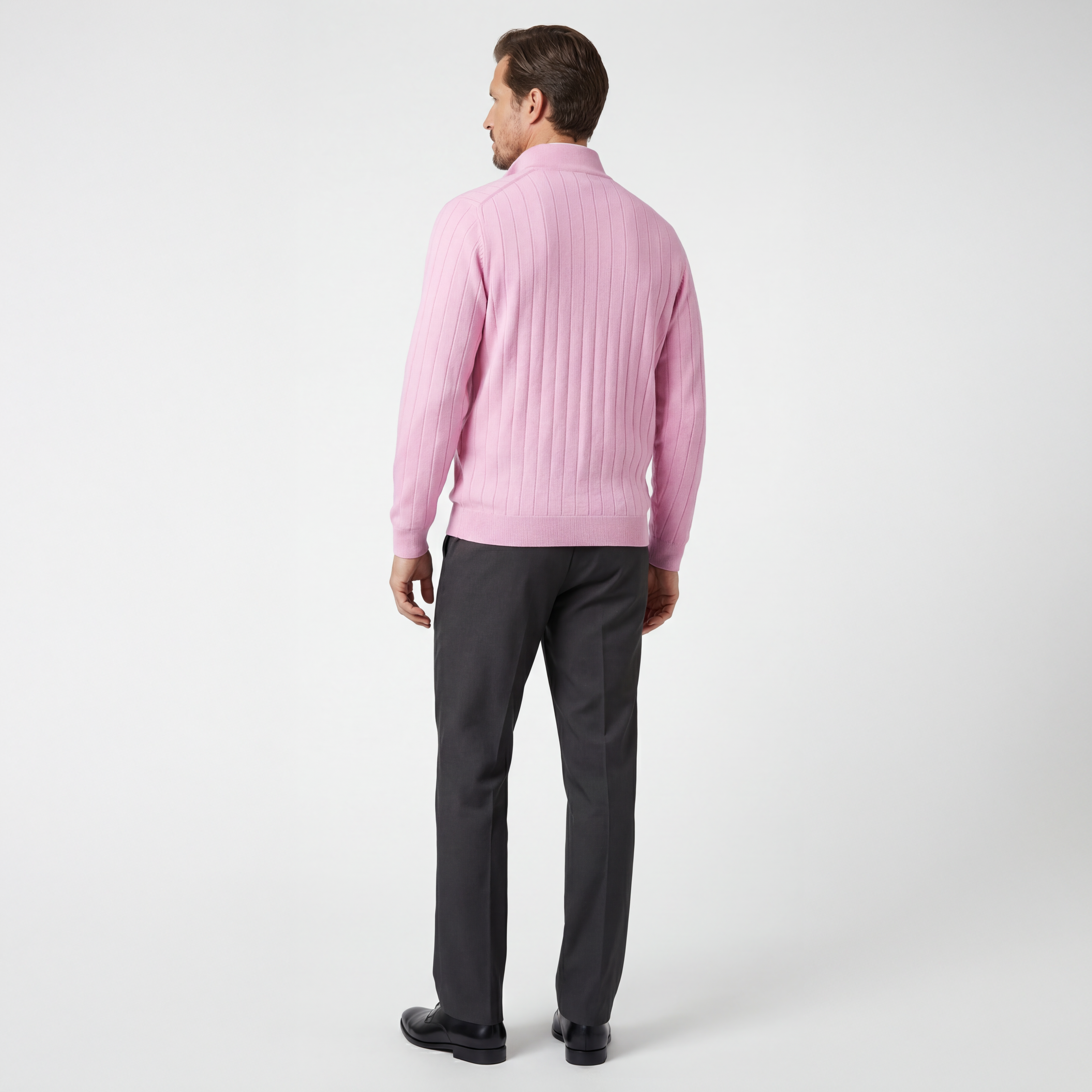 Signature Merino Lined Quarter-Zip Mock Neck Wind Sweater