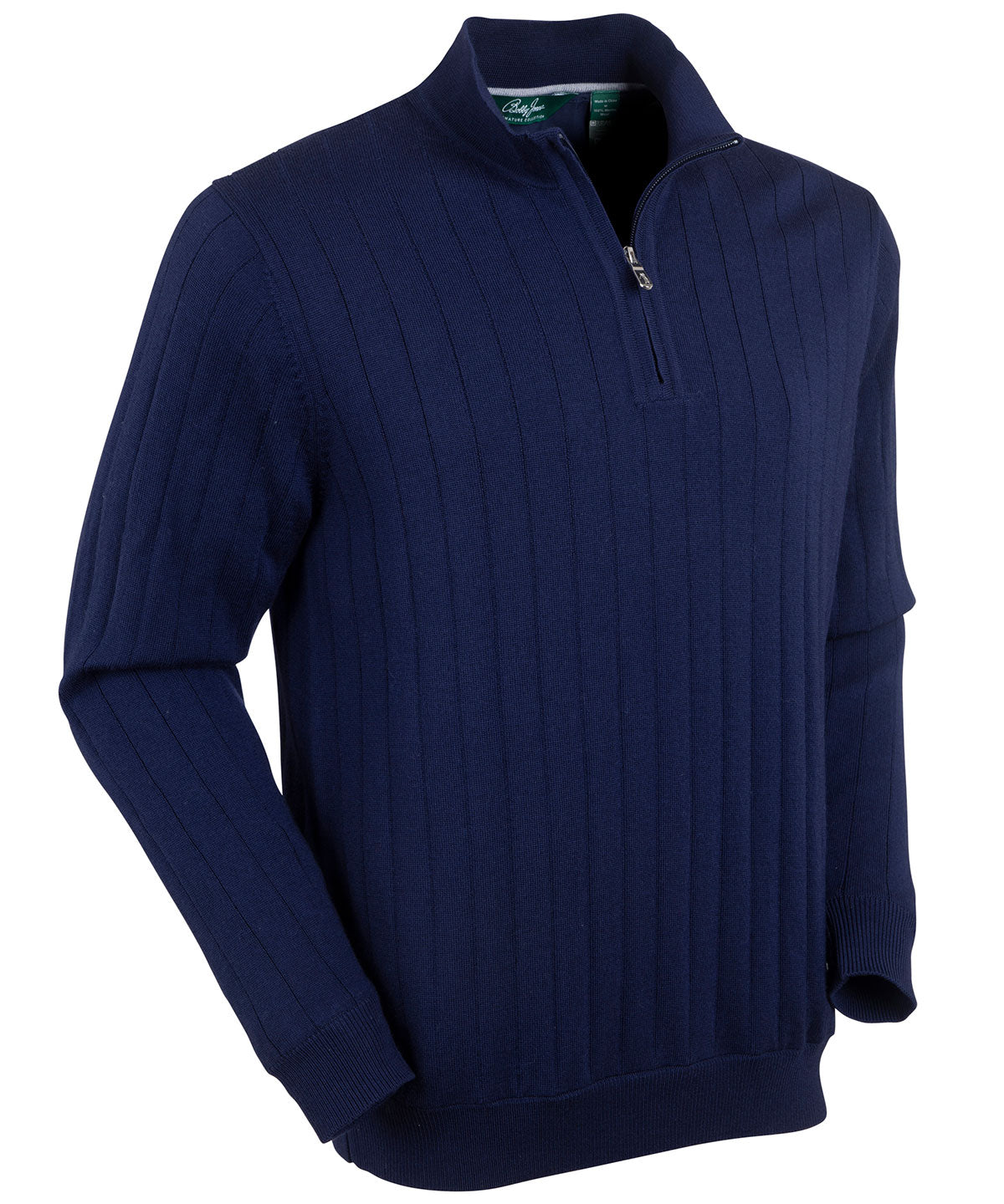 Signature Merino Lined Quarter-Zip Mock Neck Wind Sweater - Bobby Jones