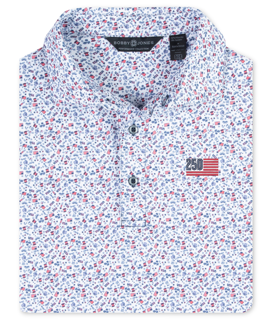 Patriot Freedom Doodles Print Jersey Polo - Bobby Jones