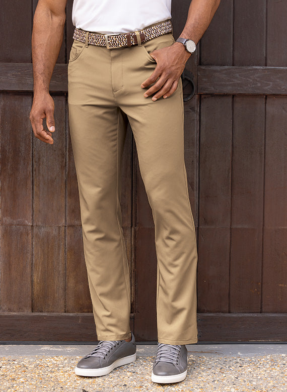 Charlie - Flat-Front Stretch Cotton Chino - Tailored / Slim Fit - Shor