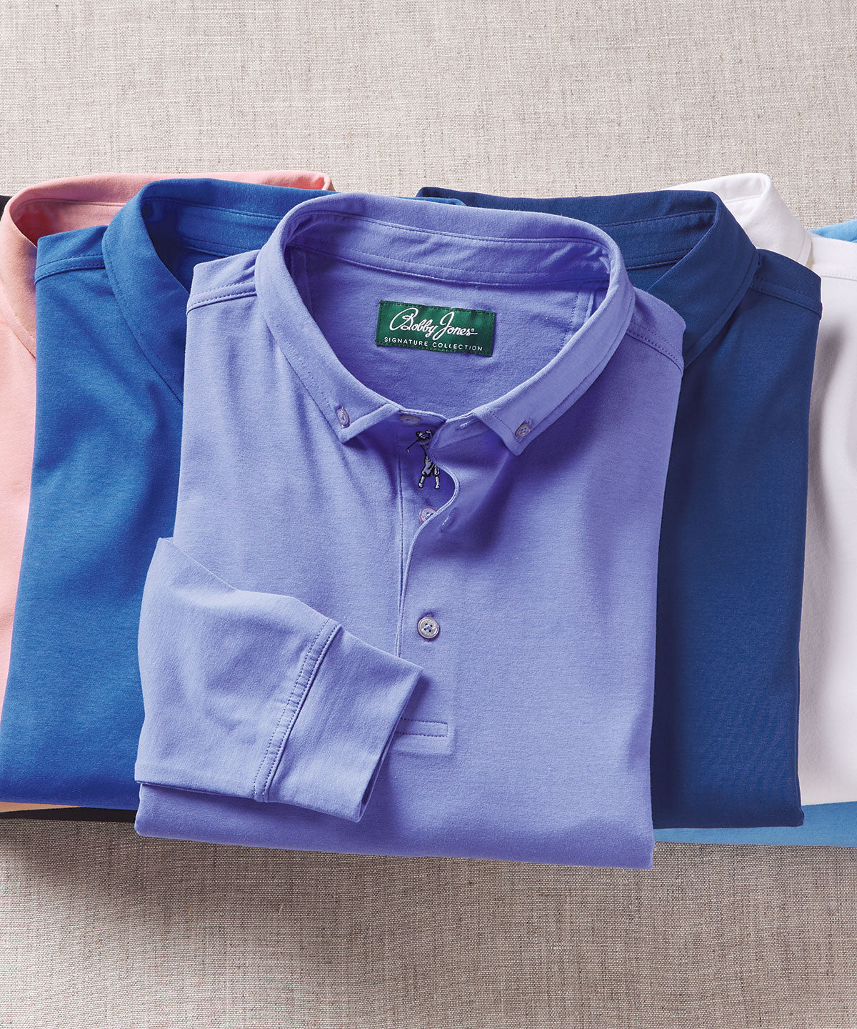Signature Liquid Cotton Button-Down Collar Long-Sleeve Polo Signature Liquid Cotton Button-Down Collar Long-Sleeve Polo