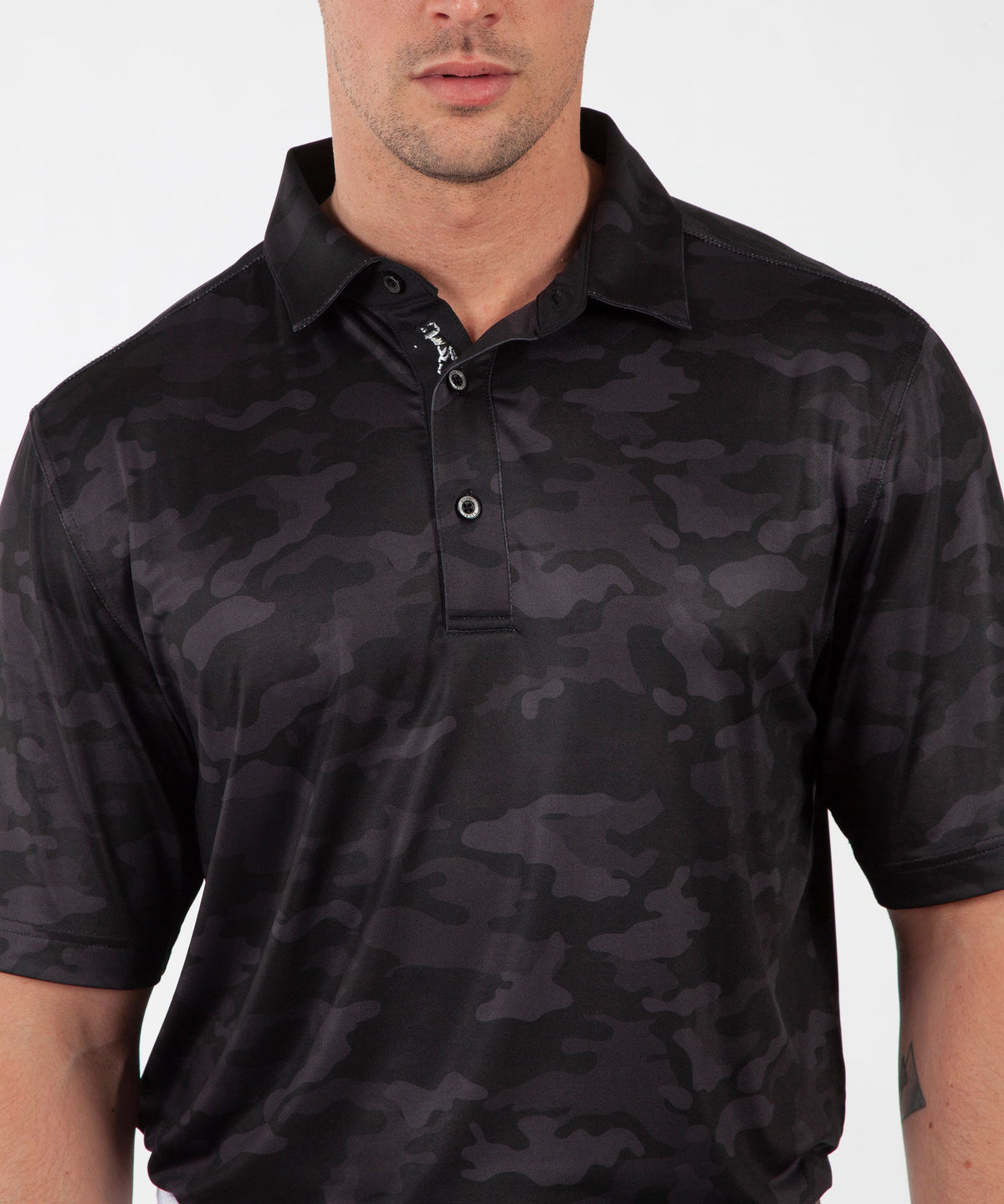 Performance Camo Print Short Sleeve Polo Shirt