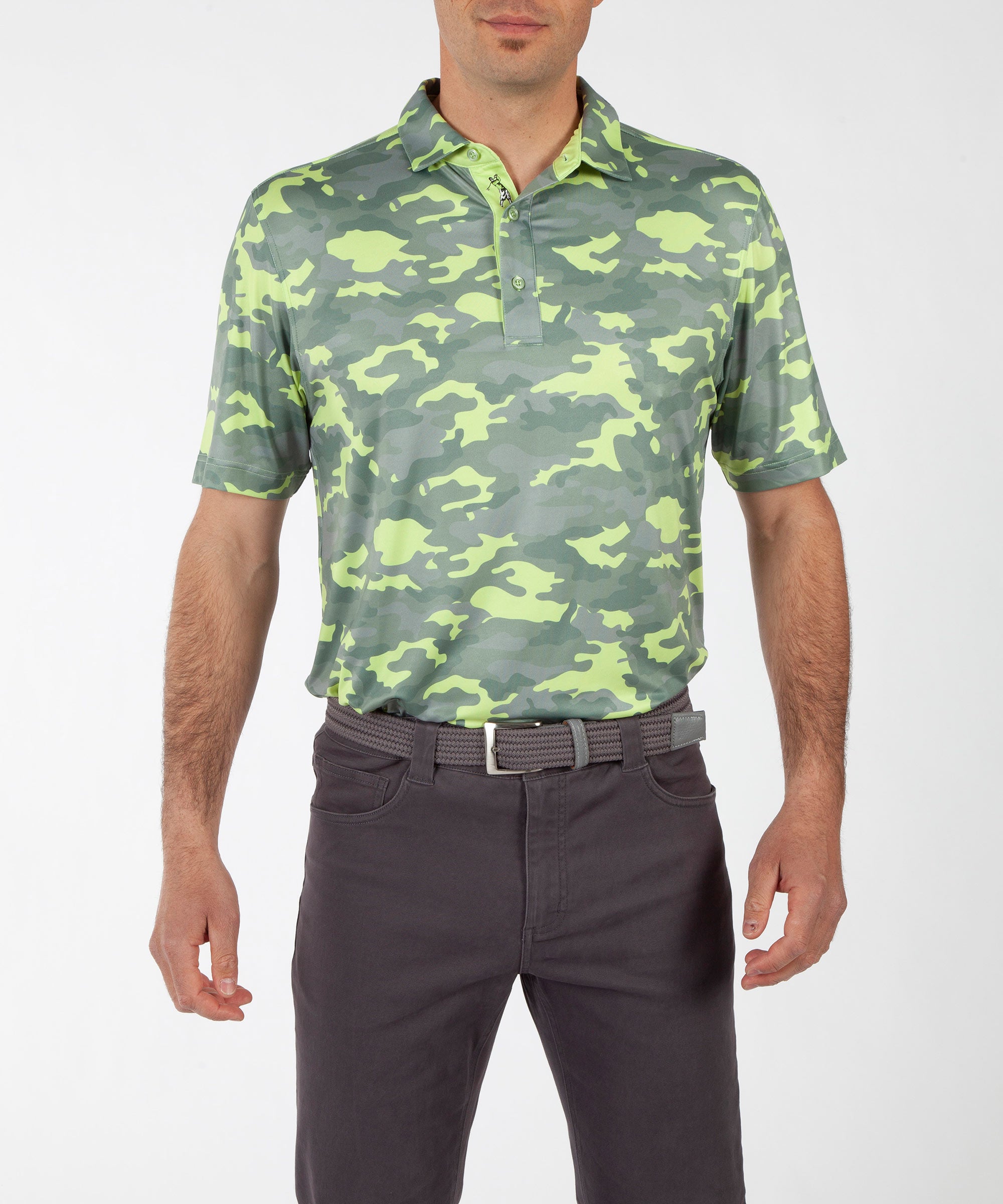 Performance Camo Print Short Sleeve Polo Shirt