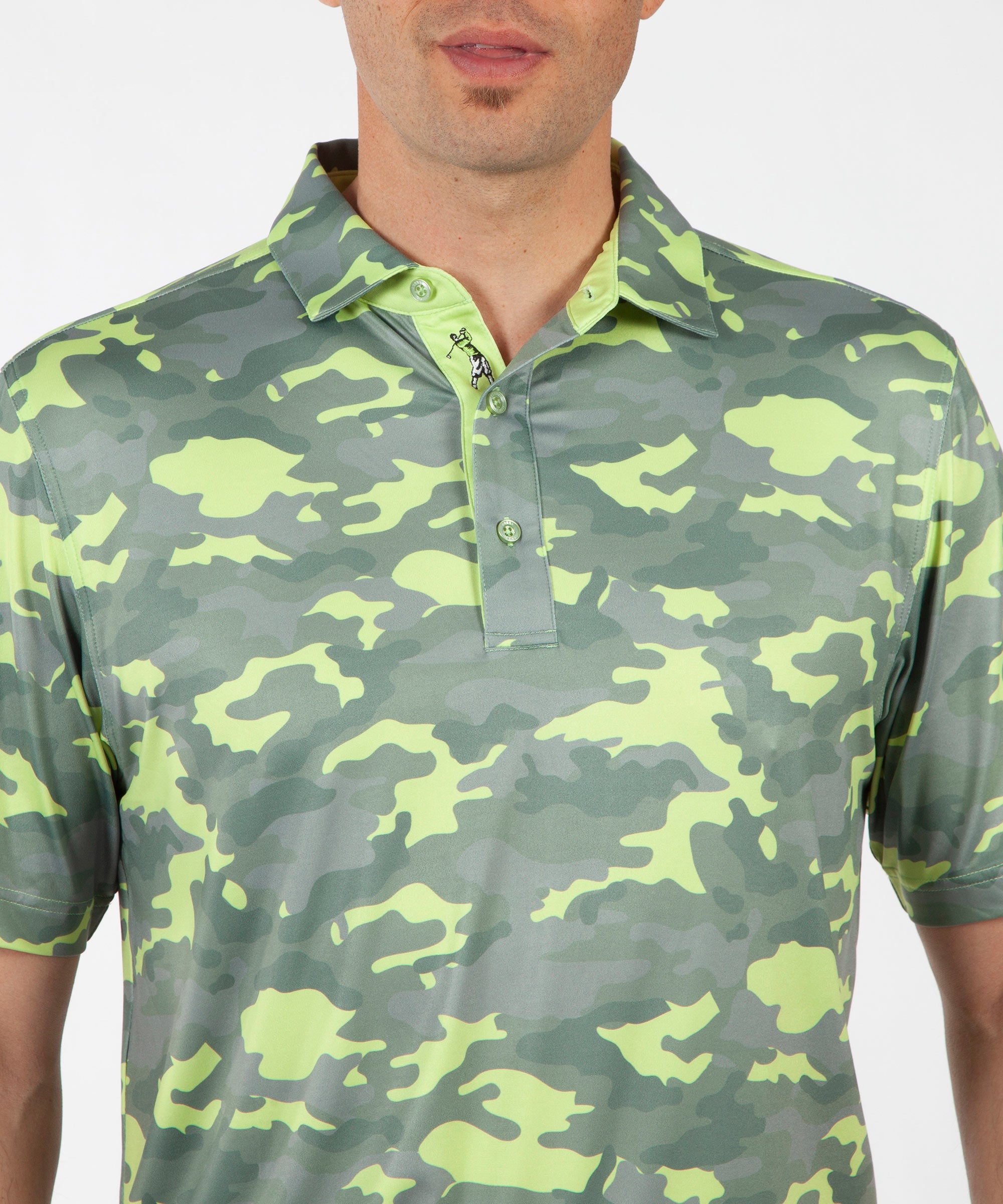 Performance Camo Print Short Sleeve Polo Shirt