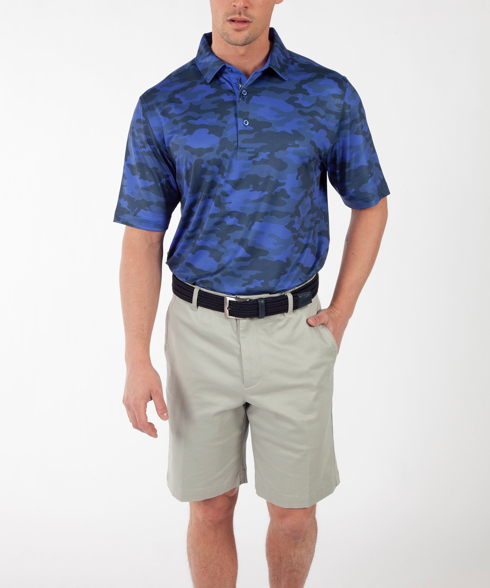 Performance Camo Print Short Sleeve Polo Shirt