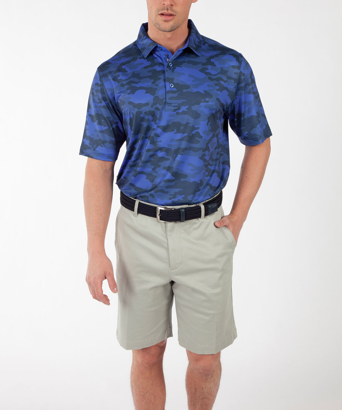 Performance Camo Print Short Sleeve Polo Shirt