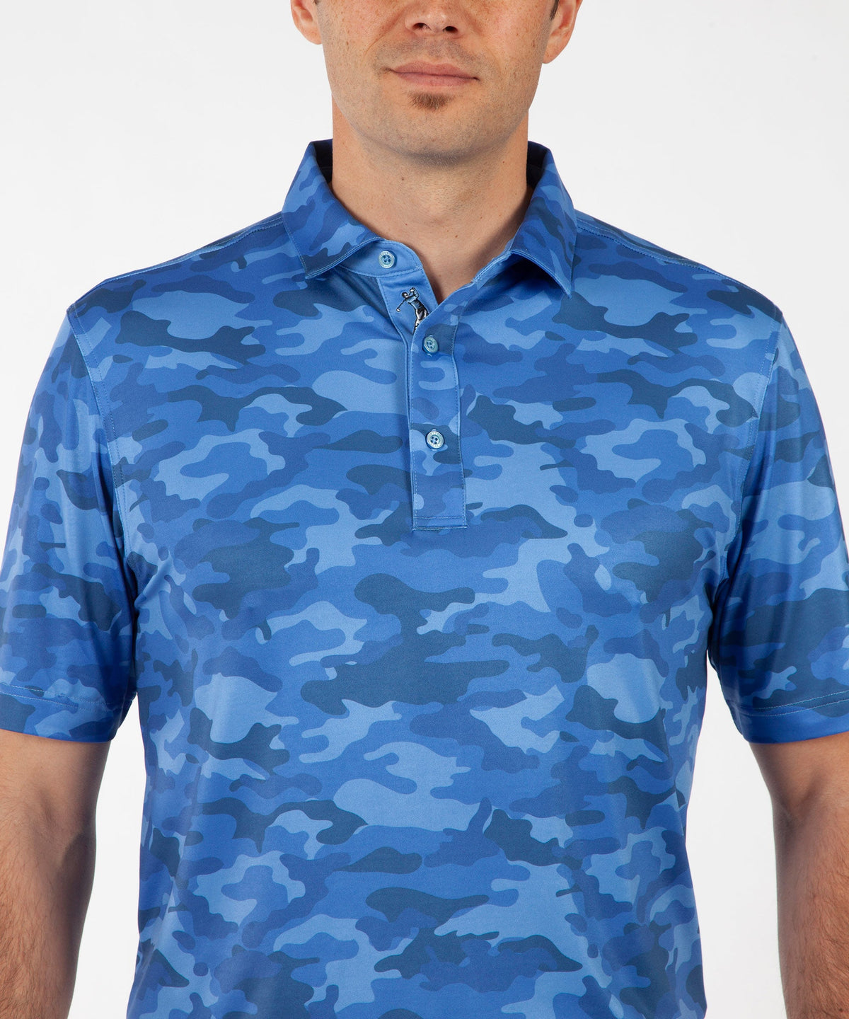 Performance Camo Print Short Sleeve Polo Shirt