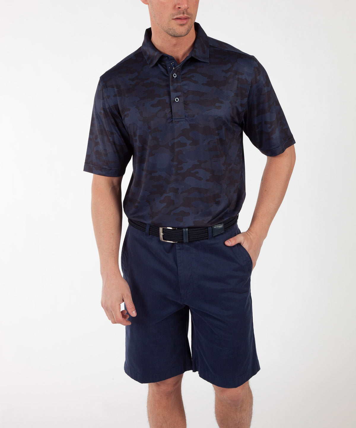 Performance Camo Print Short Sleeve Polo Shirt