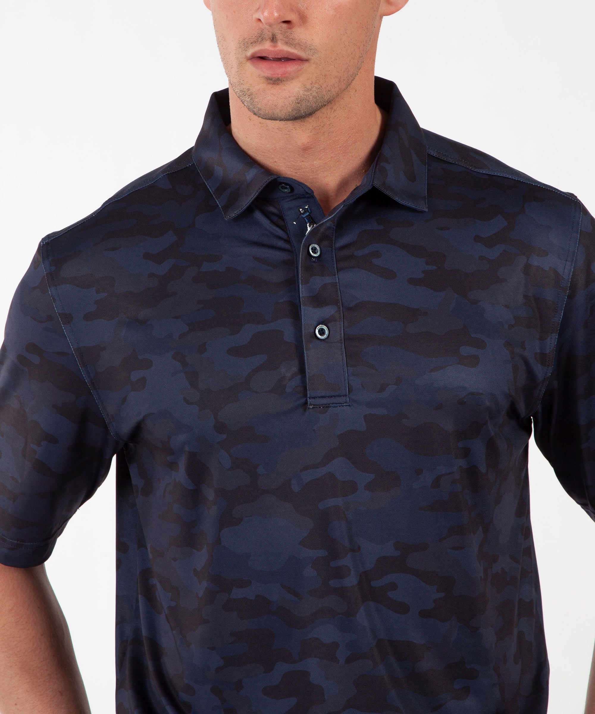 Performance Camo Print Short Sleeve Polo Shirt