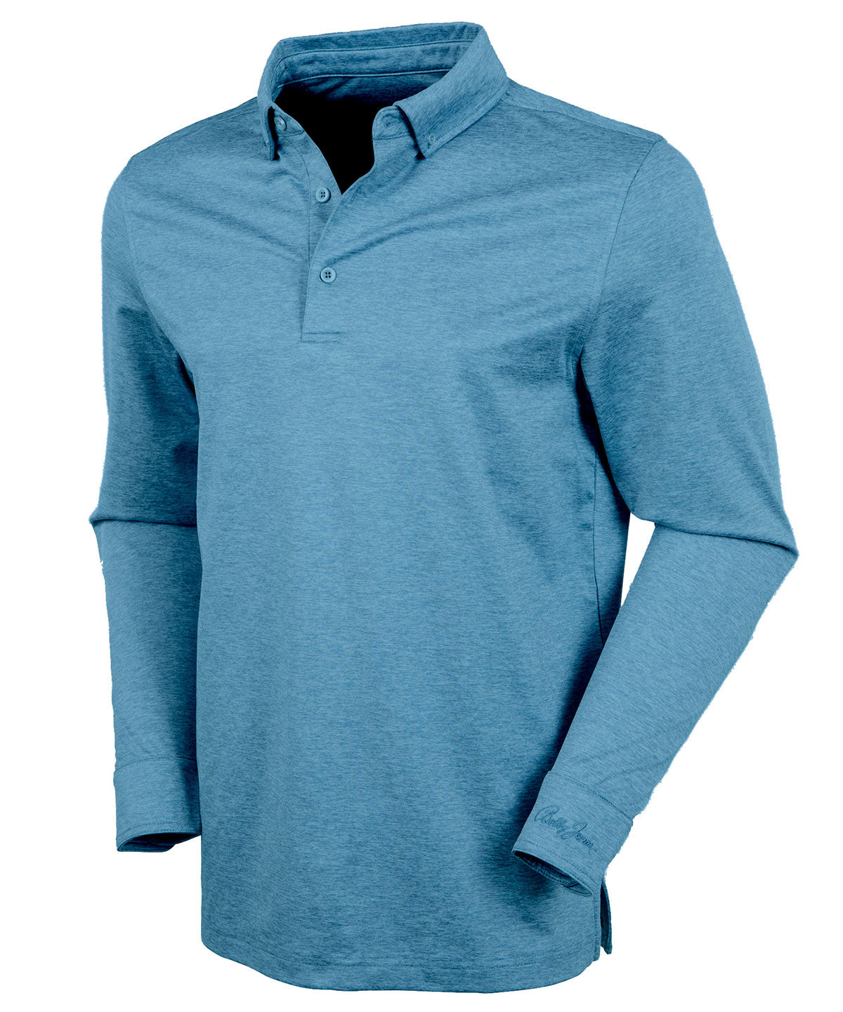 Collar Mens Polo Long Sleeve Dress Shirts Performance Brushed Poly-Flannel Stretch Jersey Polo With Button Cuff Bobby Jones Collar Mens Polo Long Sleeve Dress Shirts Performance Brushed Poly-Flannel Stretch Jersey Polo With Button Cuff Bobby Jones