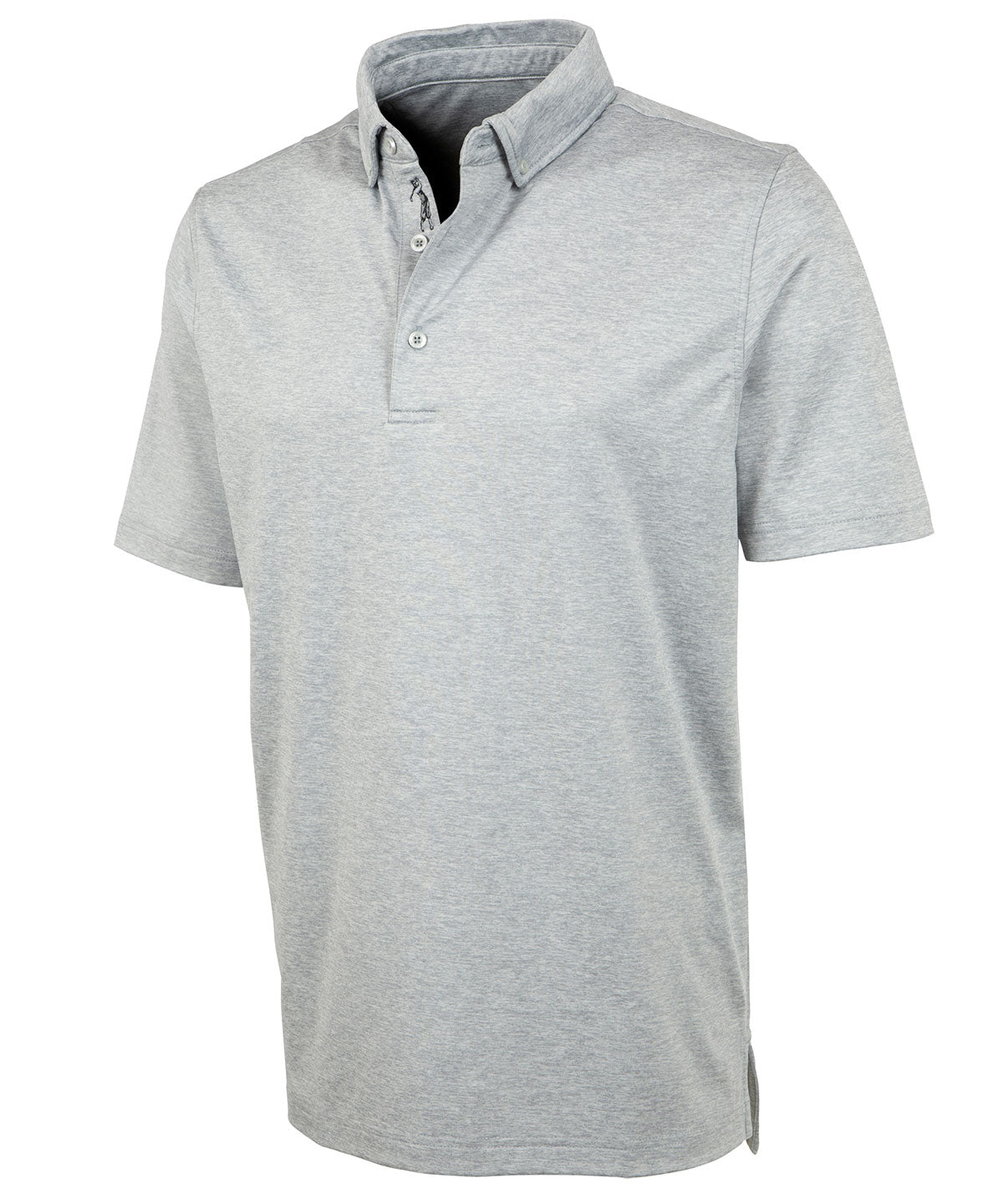 Performance Brushed-Back Stretch Jersey Short Sleeve Button-Down Polo ...