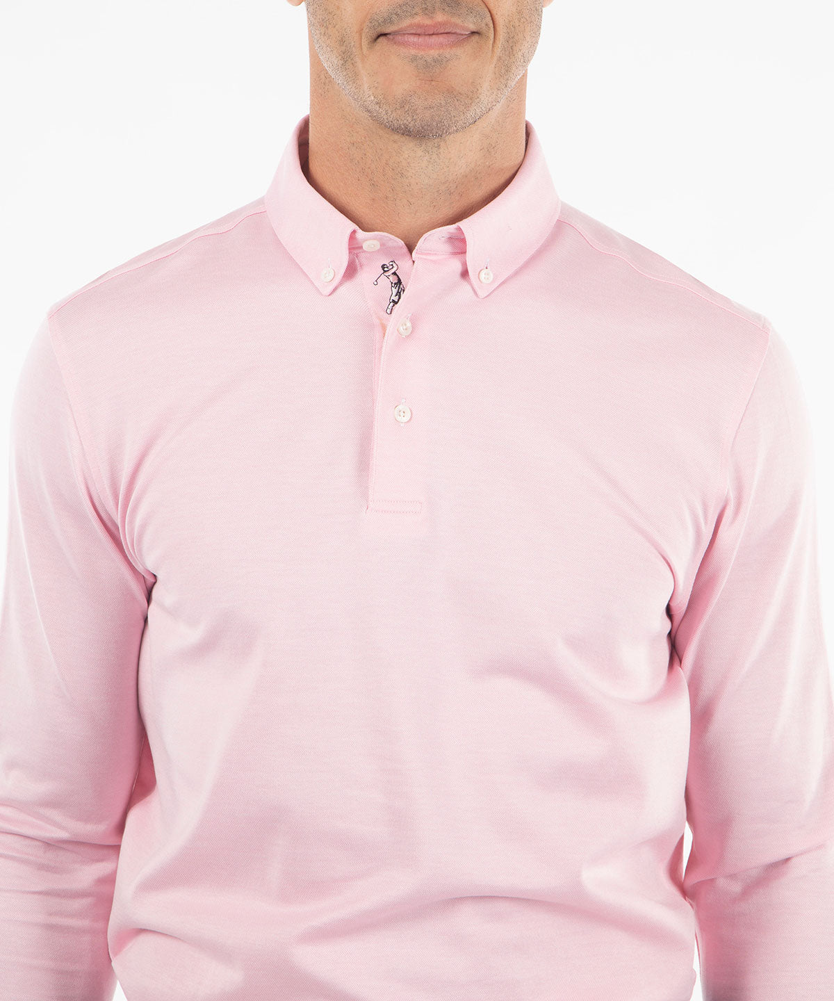 Men's Polo Shirts - Cashmere & Cotton Long Sleeve Polo Shirts