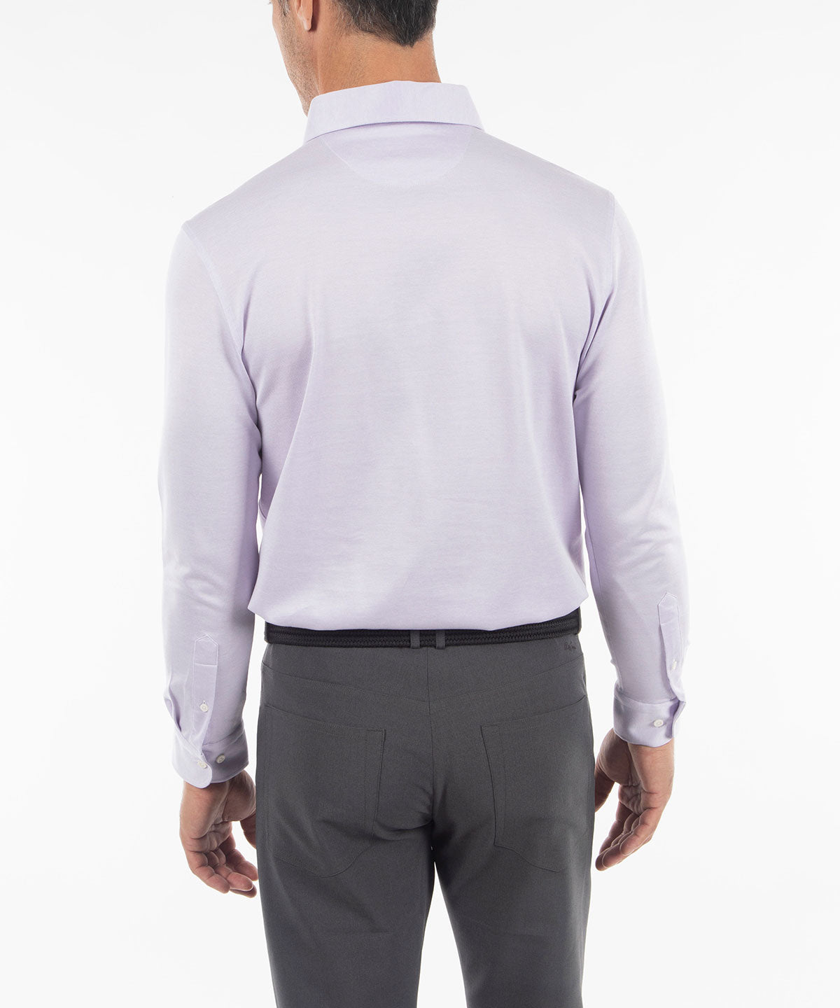 Bobby Jones Signature Cotton Knit Long-Sleeve Button-Down Collar Button-Cuff Polo Shirt Magenta / L