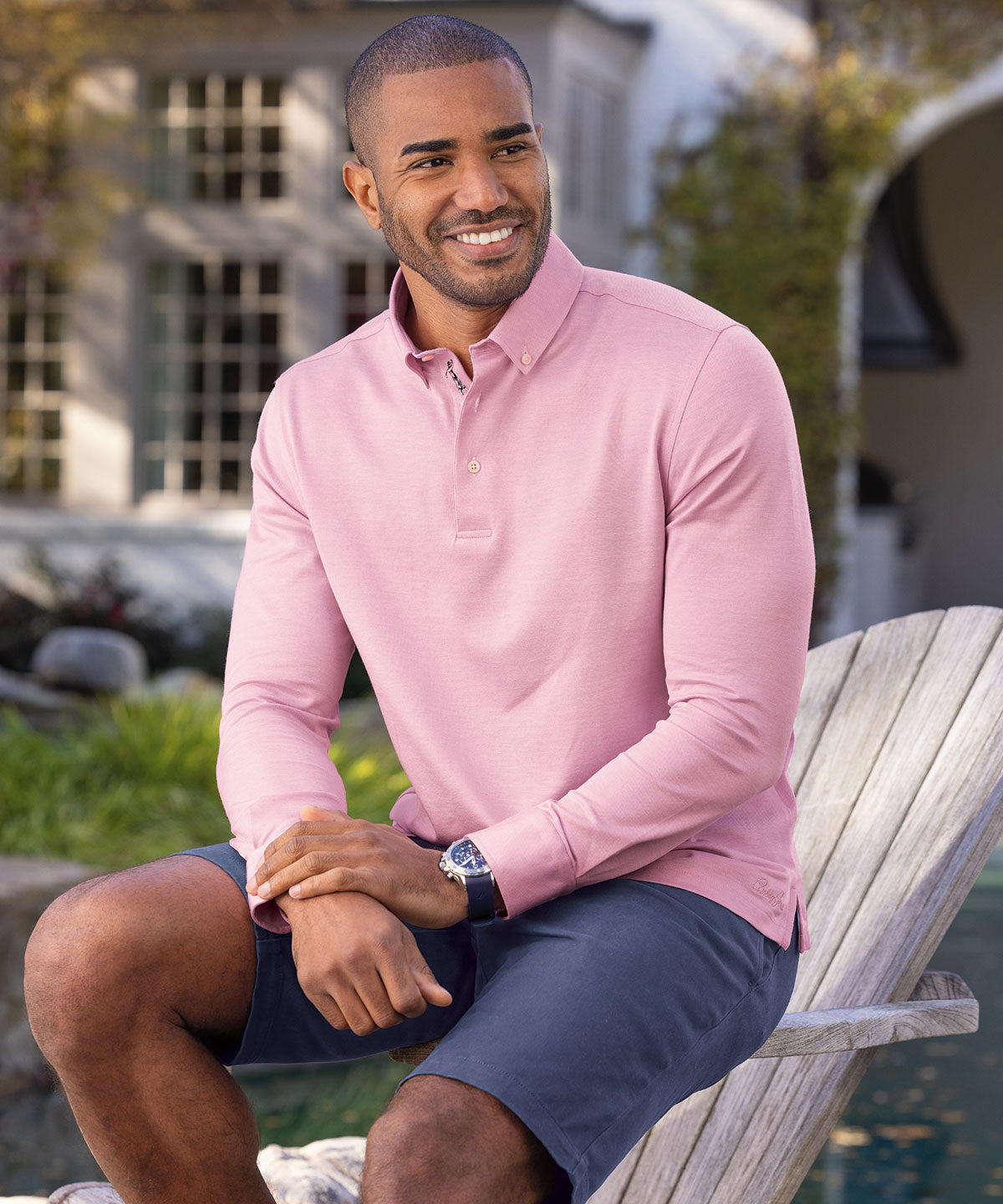 polo button down dress shirts Signature Liquid Cotton Button-Down Collar Long-Sleeve Buttoned placket Non-Iron Cotton Pinpoint Solid Button