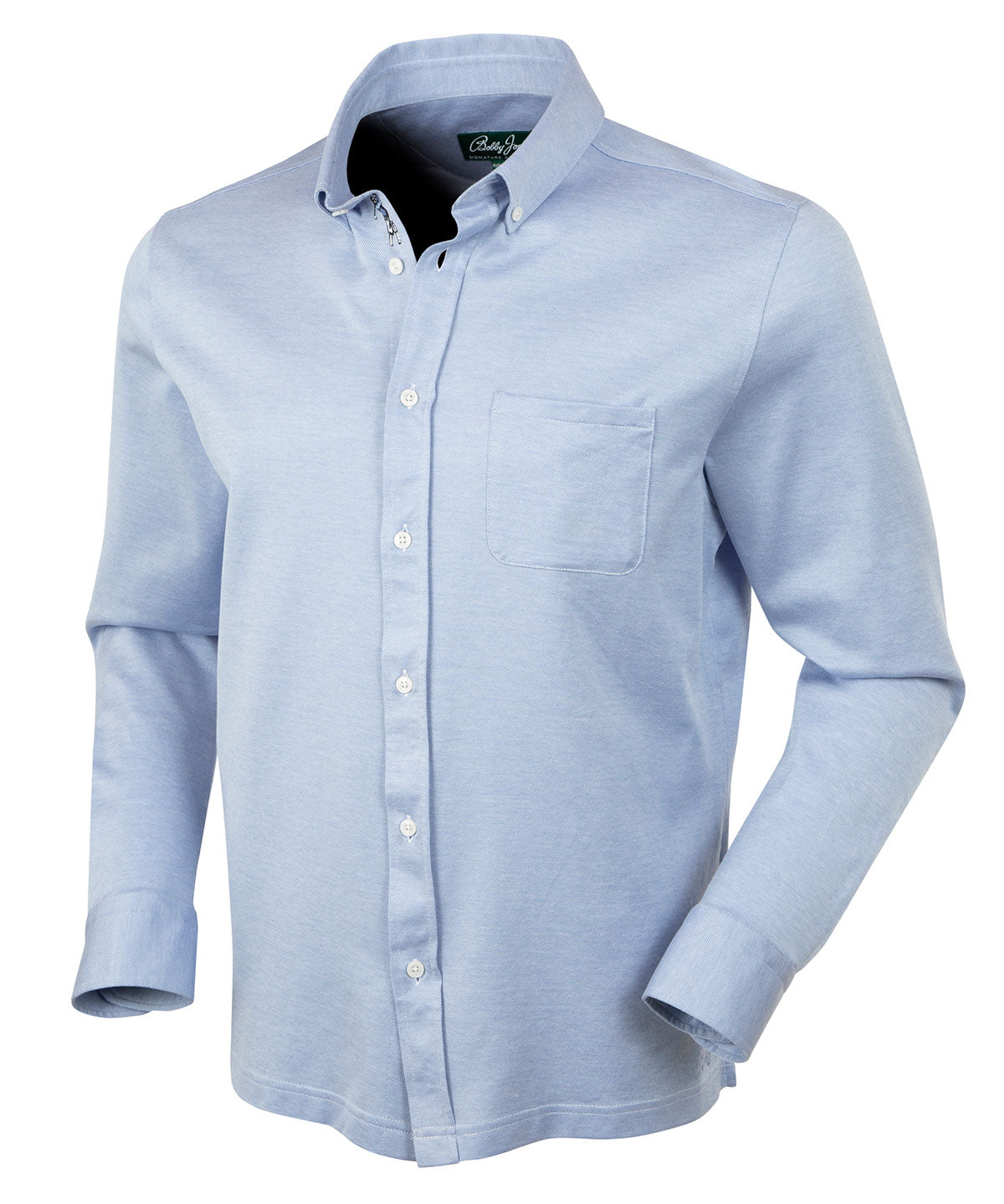 Signature Cotton Knit Long-Sleeve Button-Down Sport Shirt Lavender / XL