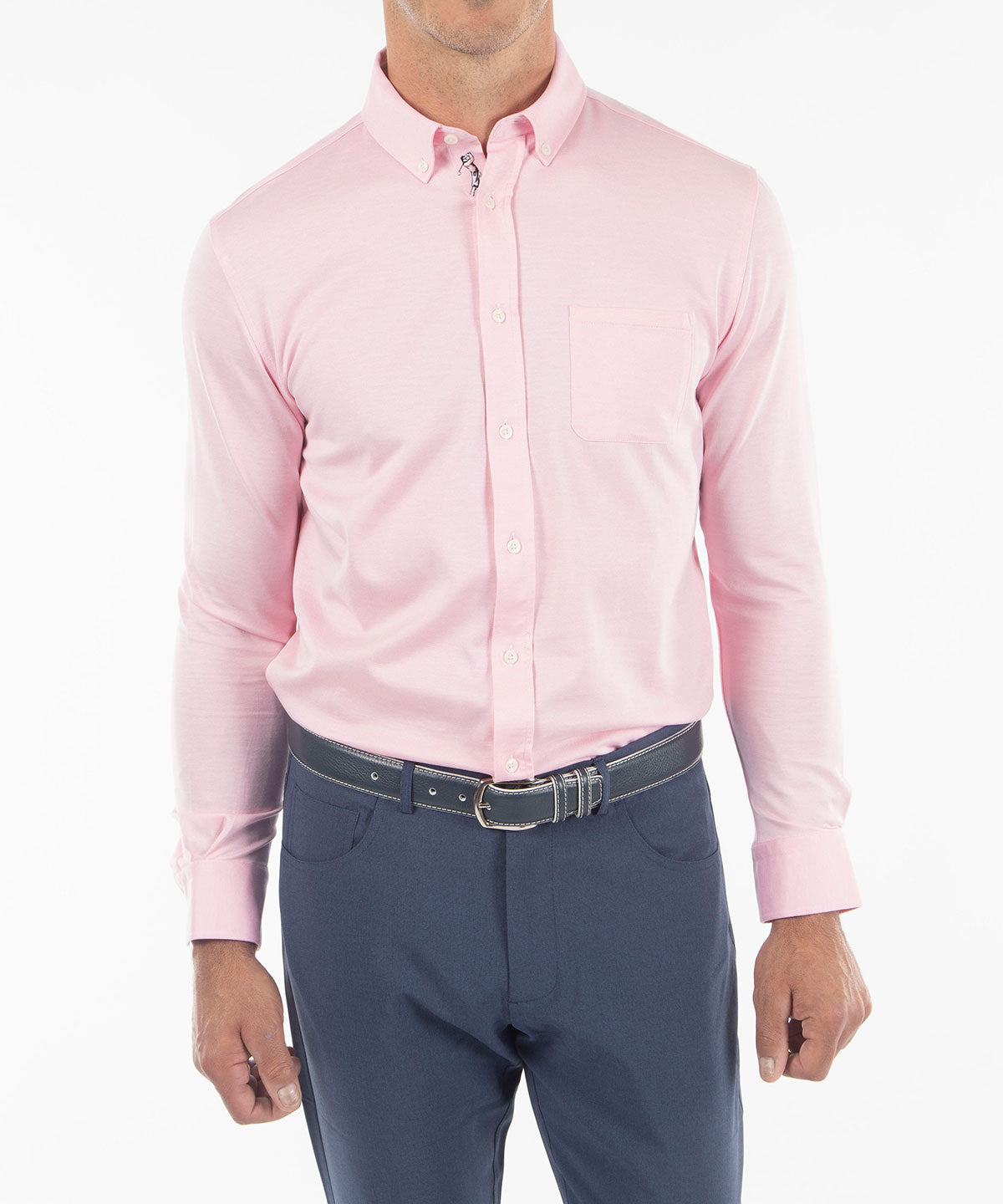 Heritage Italian Cotton Long-Sleeve Button-Down Polo Shirt - Bobby Jones