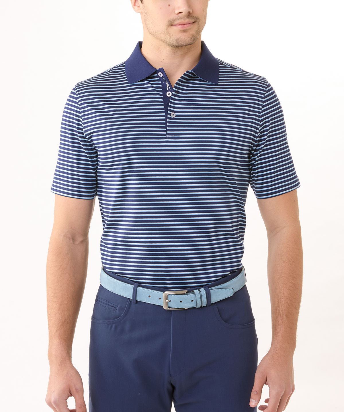 Mercerized Cotton Golf Shirts Signature 100% Mercerized Cotton Robson Stripe Polo Shirt Bobby