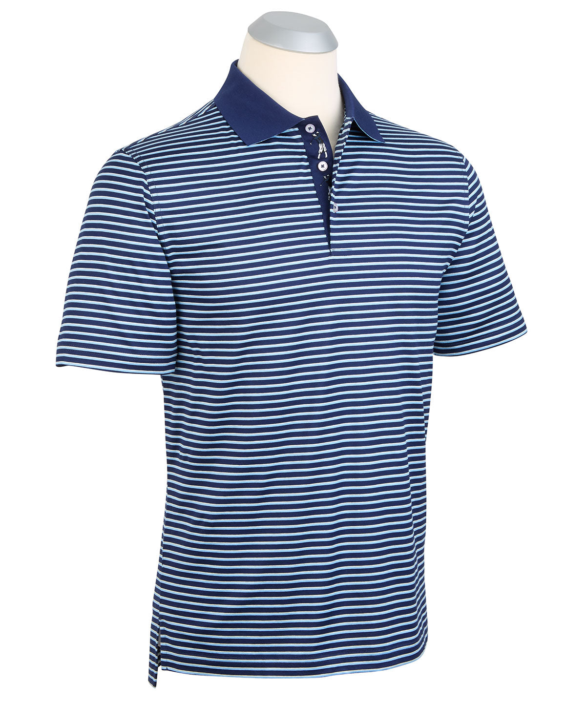 Signature 100% Mercerized Cotton Robson Stripe Polo Shirt - Bobby