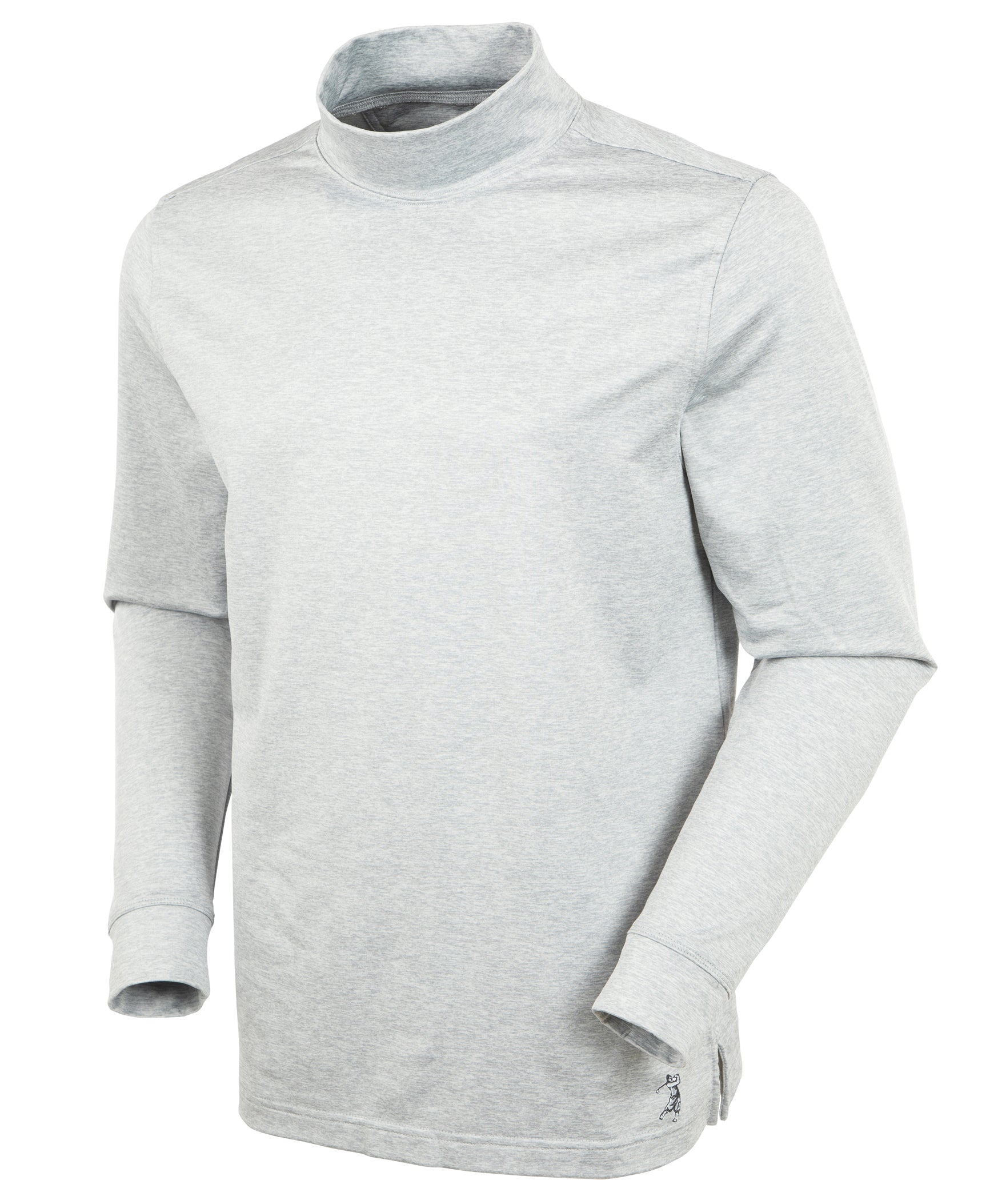 Men Turtle Neck Long Sleeves Stretchy Shirt White S