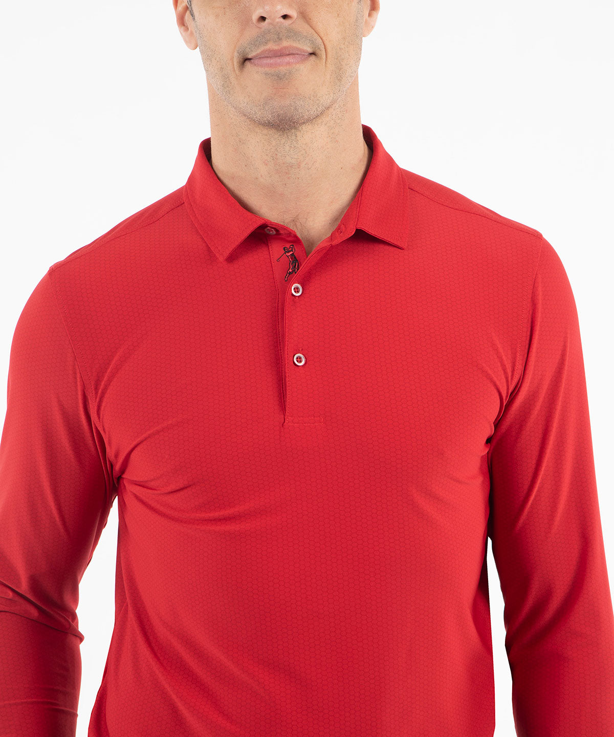 3 Button Polo Shirt (Long Sleeve Performance Stretch / See All Colors)