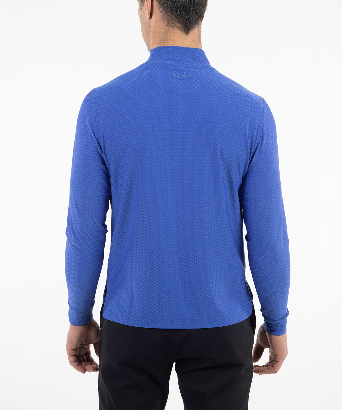 mock neck dress shirt Akwa Men's Mock Turtleneck T-Shirt Lightweight Moisture Wicking Short Sleeve for Golf Work Layering Shirt Breathable Made in USA Aquatic Blue
