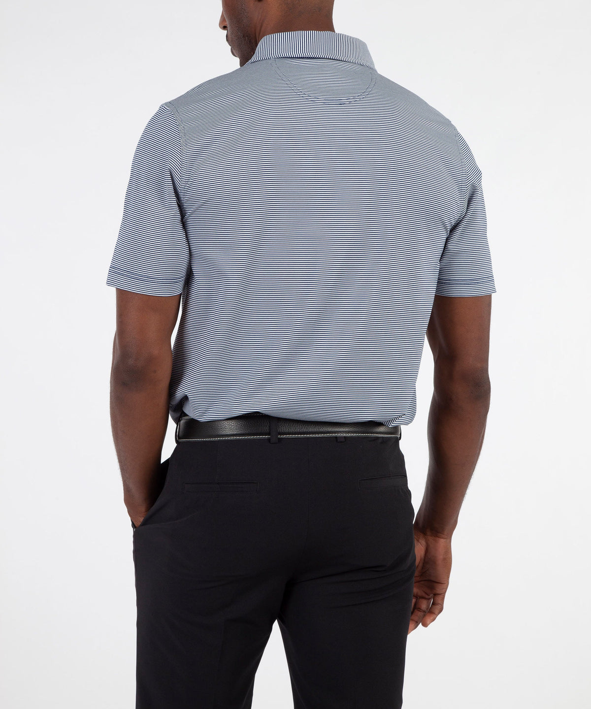 Performance Mini Feed Stripe Short Sleeve Polo Shirt