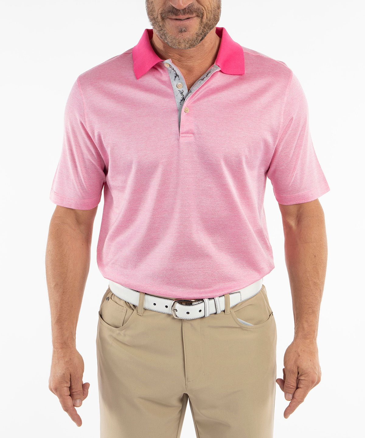 Pink Capri Luxe Touch Modal Polo, Men's Tops
