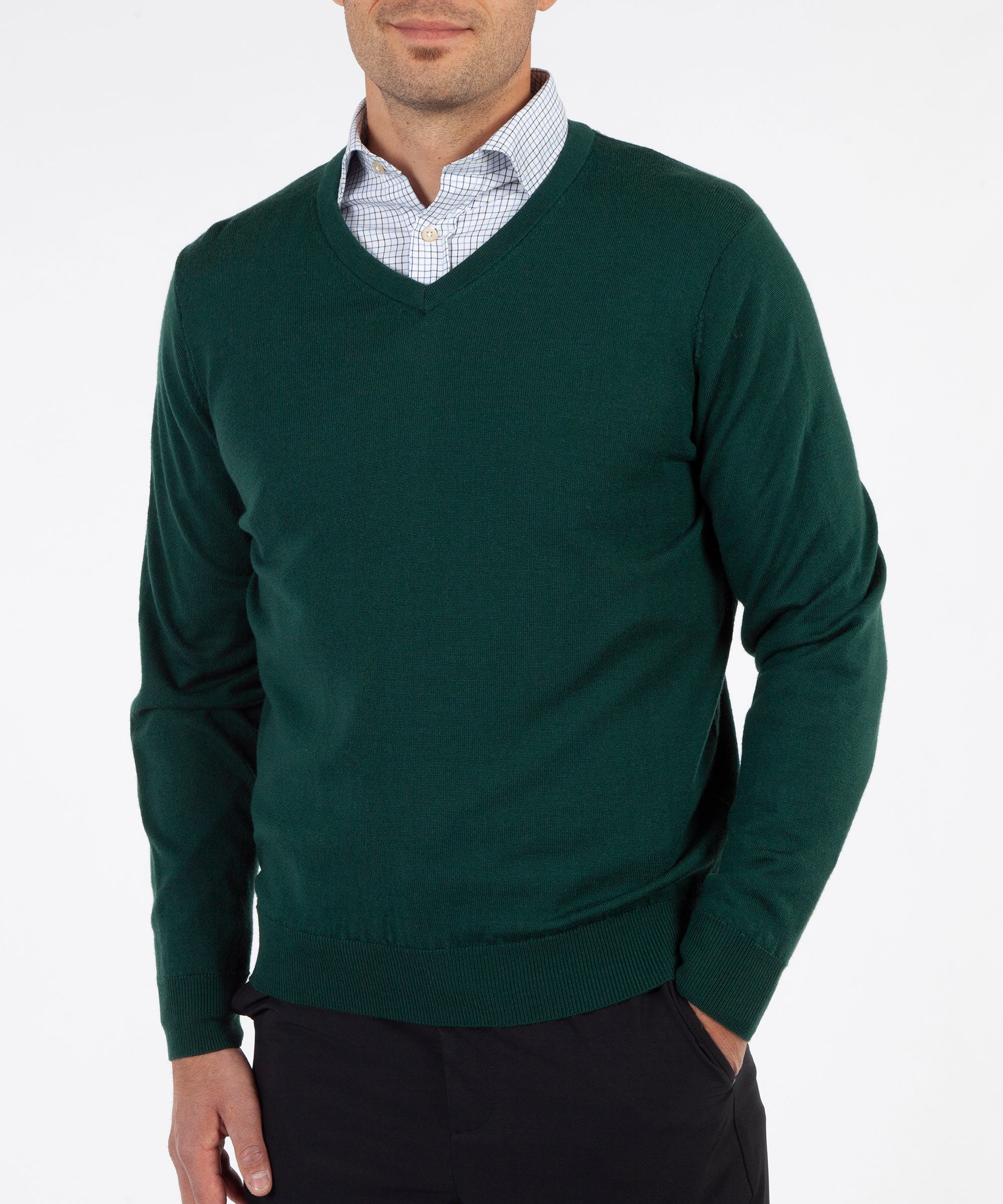 Signature 100% Merino Wool V-Neck Sweater - Bobby Jones