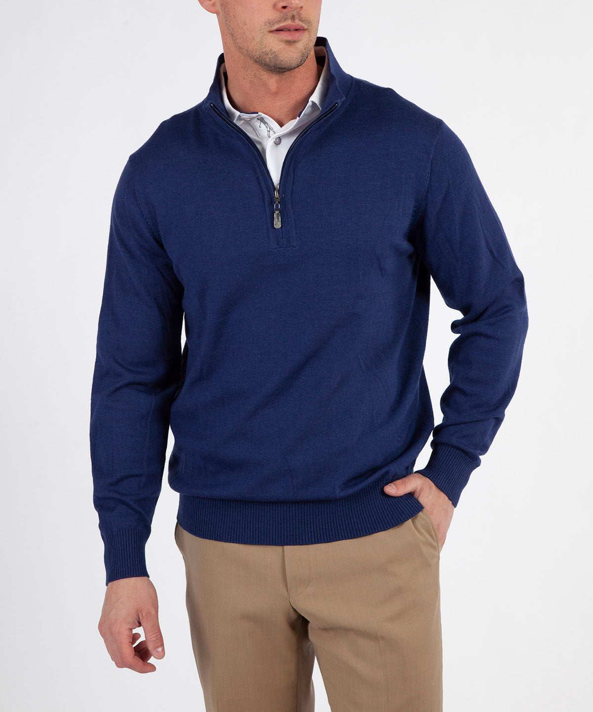 Signature 100% Merino Wool Quarter-Zip Sweater - Bobby Jones