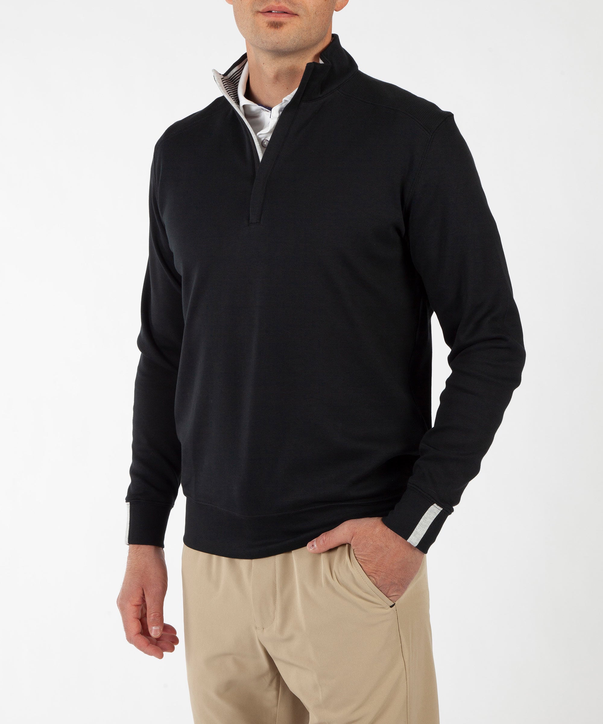 Raffi Linea Uomo Men's Quarter Zip Sweater, Atlantic, Medium at   Men's Clothing store: Pullover Sweaters