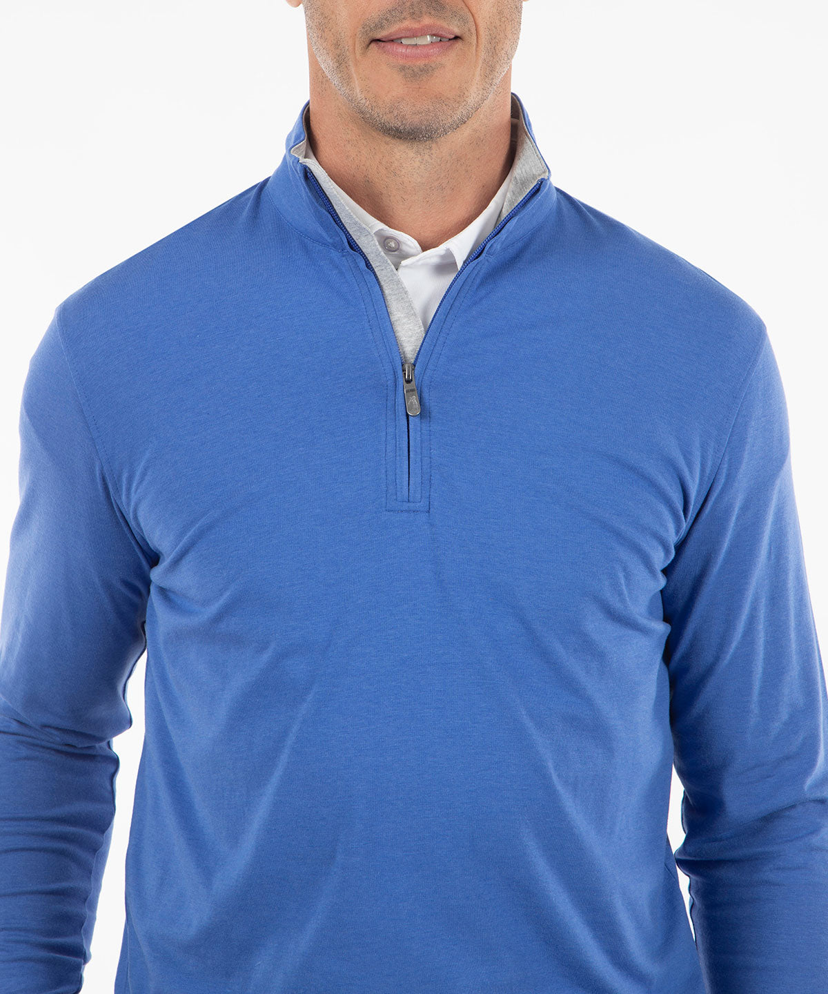 Tri-Color Lightweight Cotton Quarter-Zip Pullover