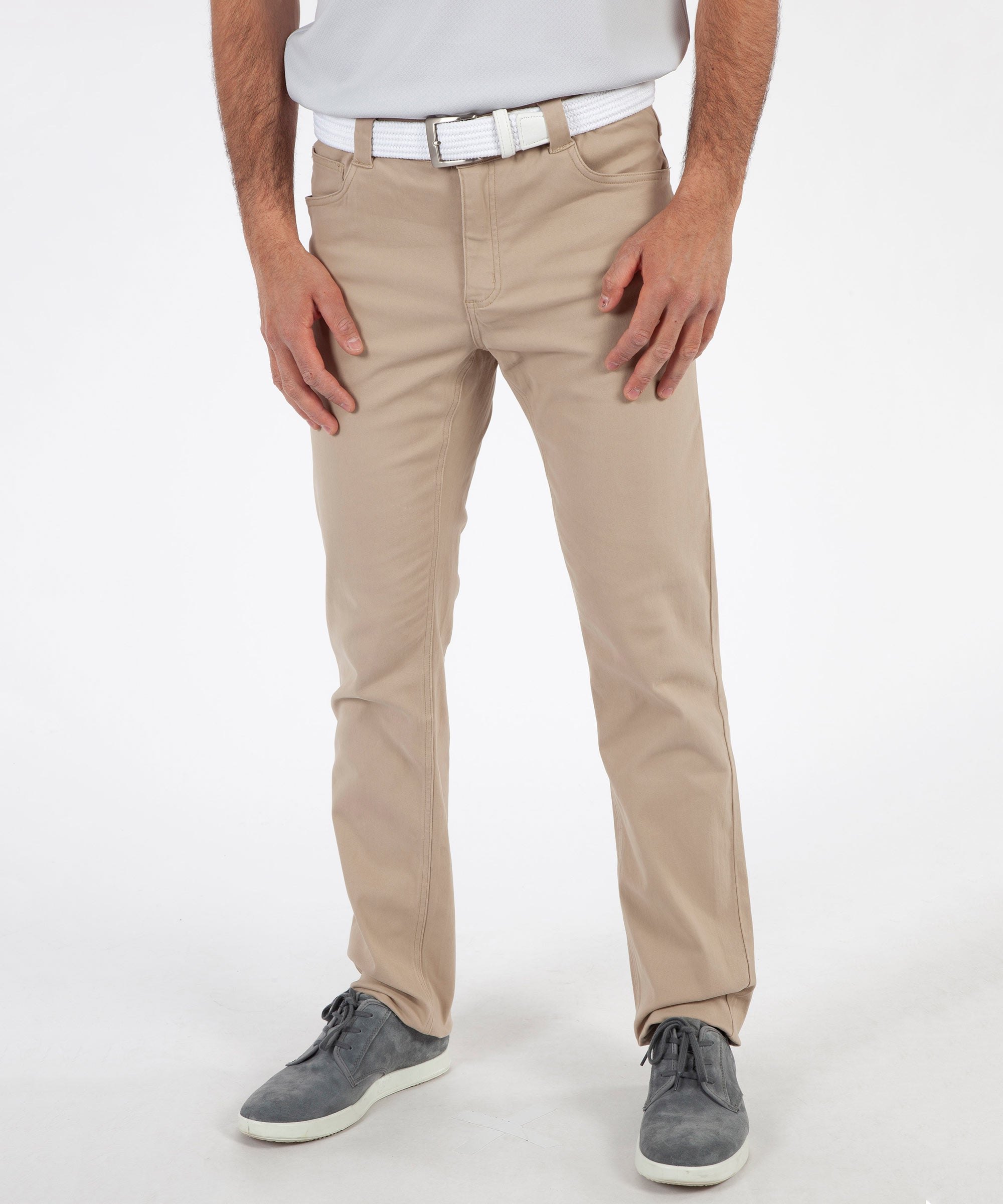 Buy Plaid&Plain Men's Slim Fit Khaki Pants Stretch Cropped Chino Skinny  Pants, Khaki, 27W x 27L at Amazon.in