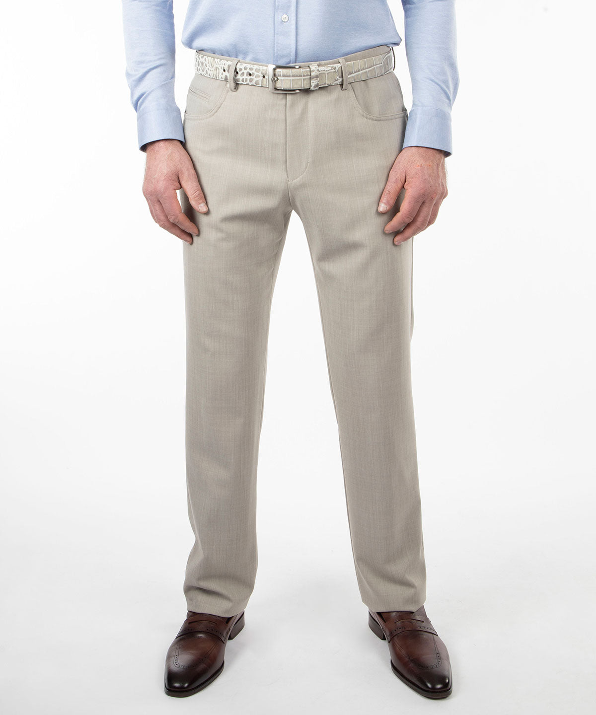 Five-pocket, regular-fit, virgin-wool trousers