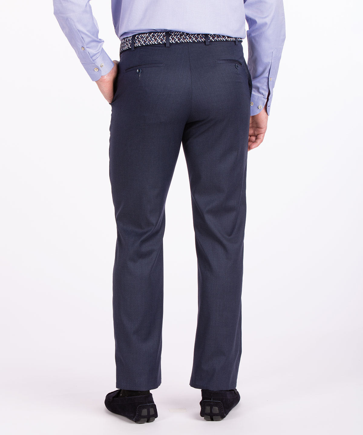 Dress Trouser in Mid-Grey Wool Hopsack | Shop Sid Mashburn