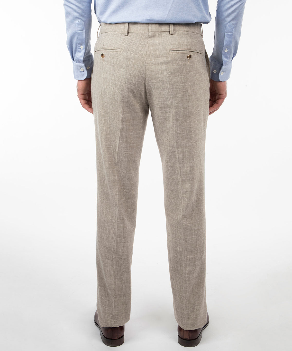 Signature Bi-Stretch Performance Linen Flat-Front Pants