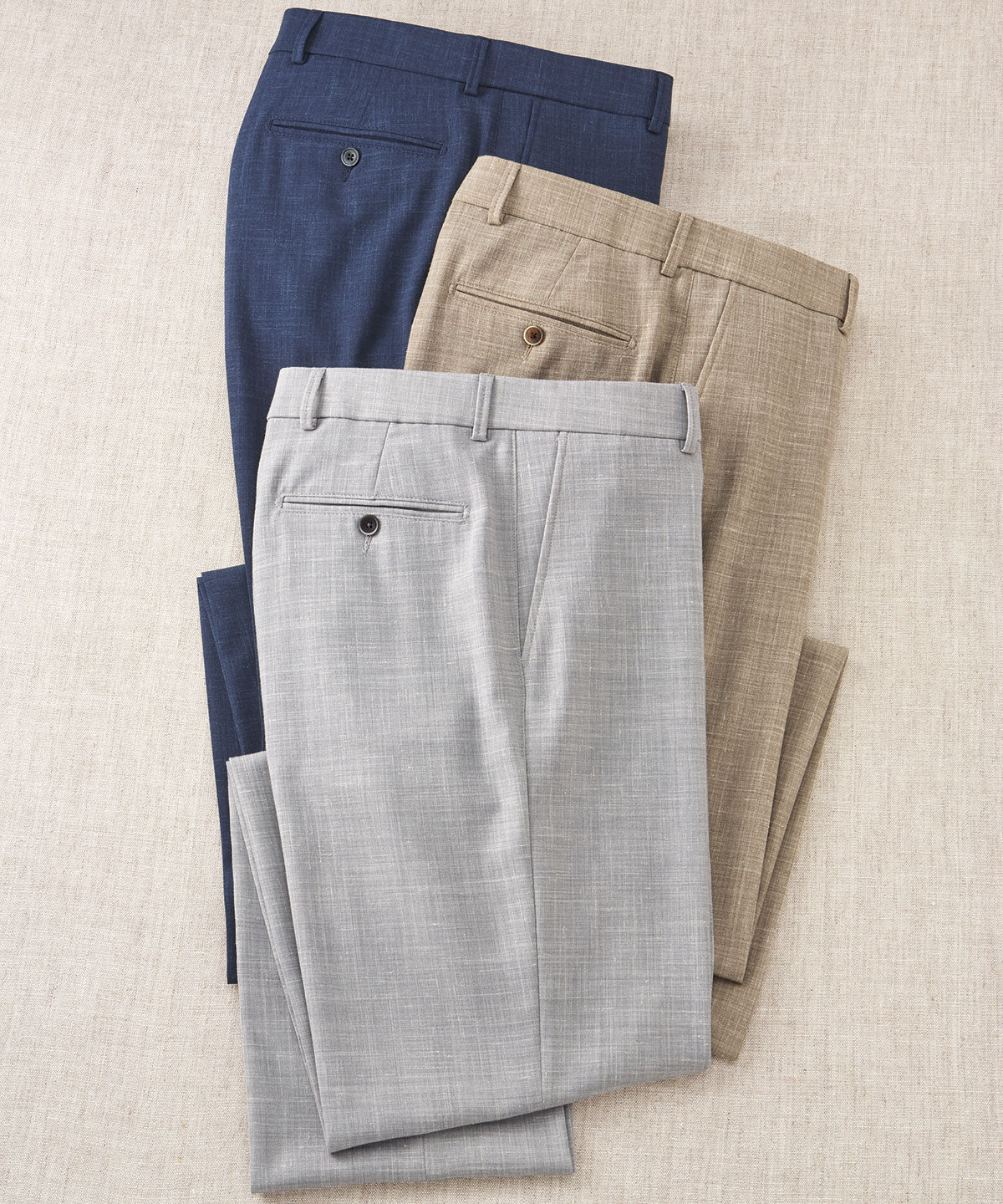 Signature Bi-Stretch Performance Linen Flat-Front Pants Signature Bi-Stretch Performance Linen Flat-Front Pants