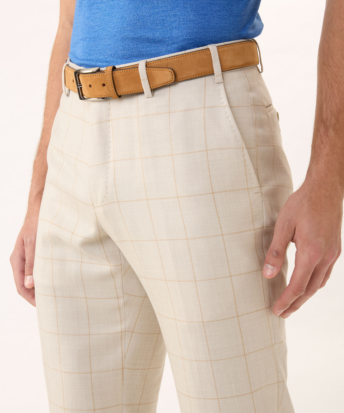 Men's Stone Tailored Fit Sharkskin Italian Suit Pants – 1913 Collection
